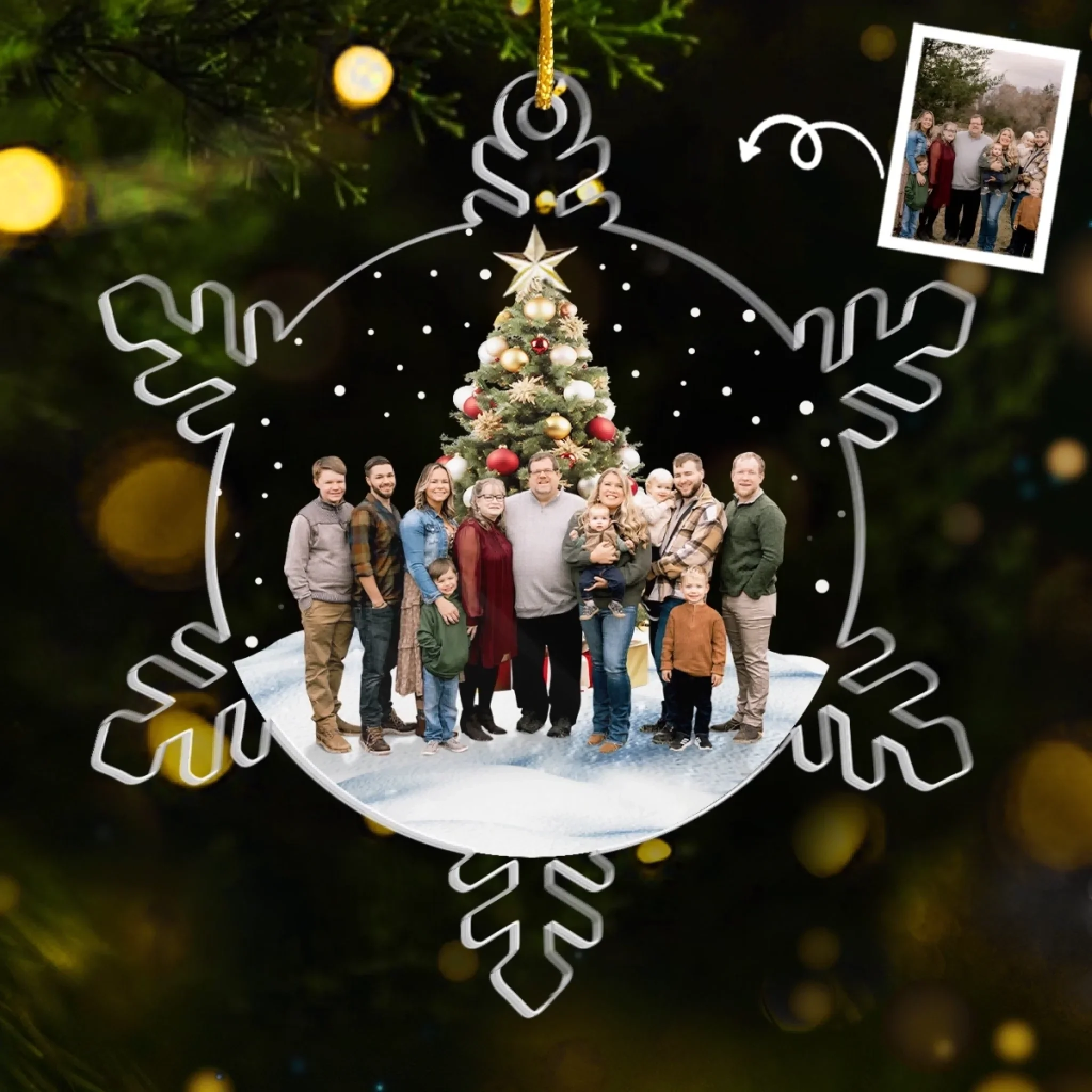 Custom Photo Acrylic Ornament - Personalized Christmas Birthday Gifts For Mom, Dad, Kids - Memories Made Together, Kept Forever - Robaser