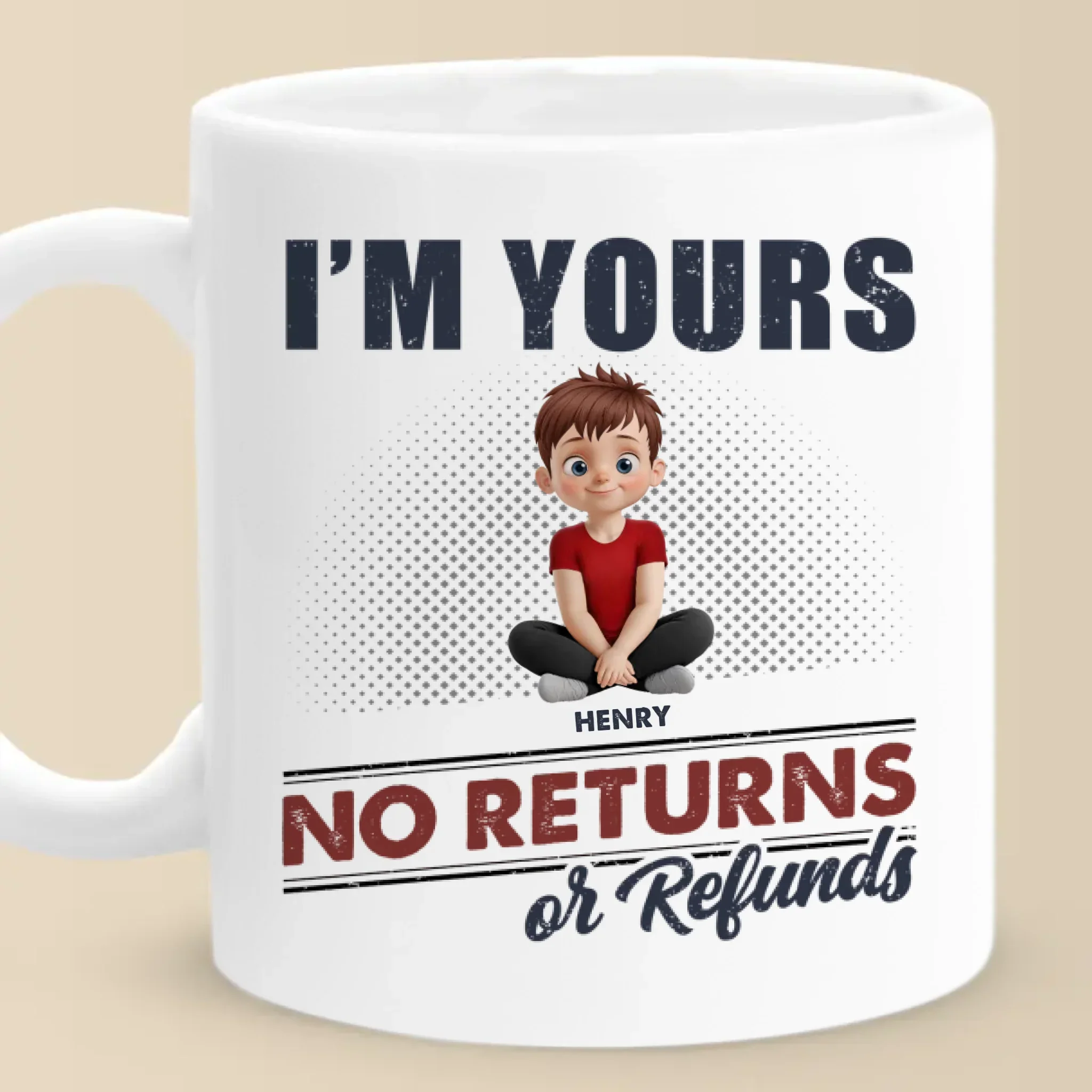 No Returns, All Heart - Family Personalized Custom Mug - Mother's Day, Gift For Mom, Grandma - Robaser