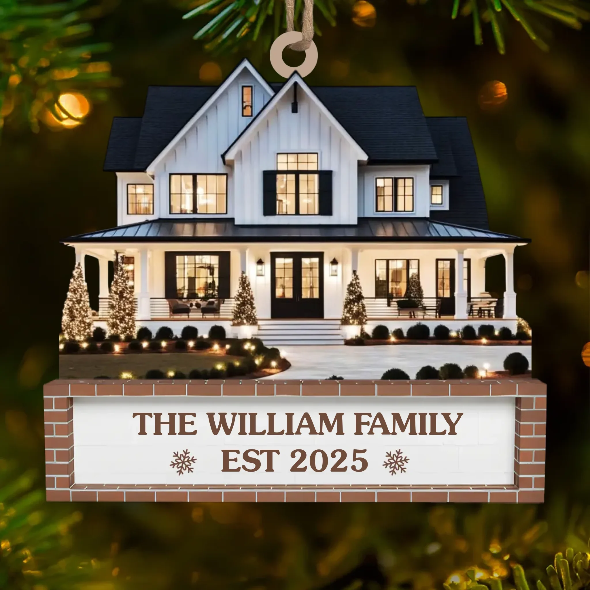 Custom Photo First Christmas In New Home Wood Ornament - Personalized Anniversary Christmas Wedding Gifts For Husband And Wife, Him And Her, New Homeowners, Couples, Friends - Love Fills Home - Robaser