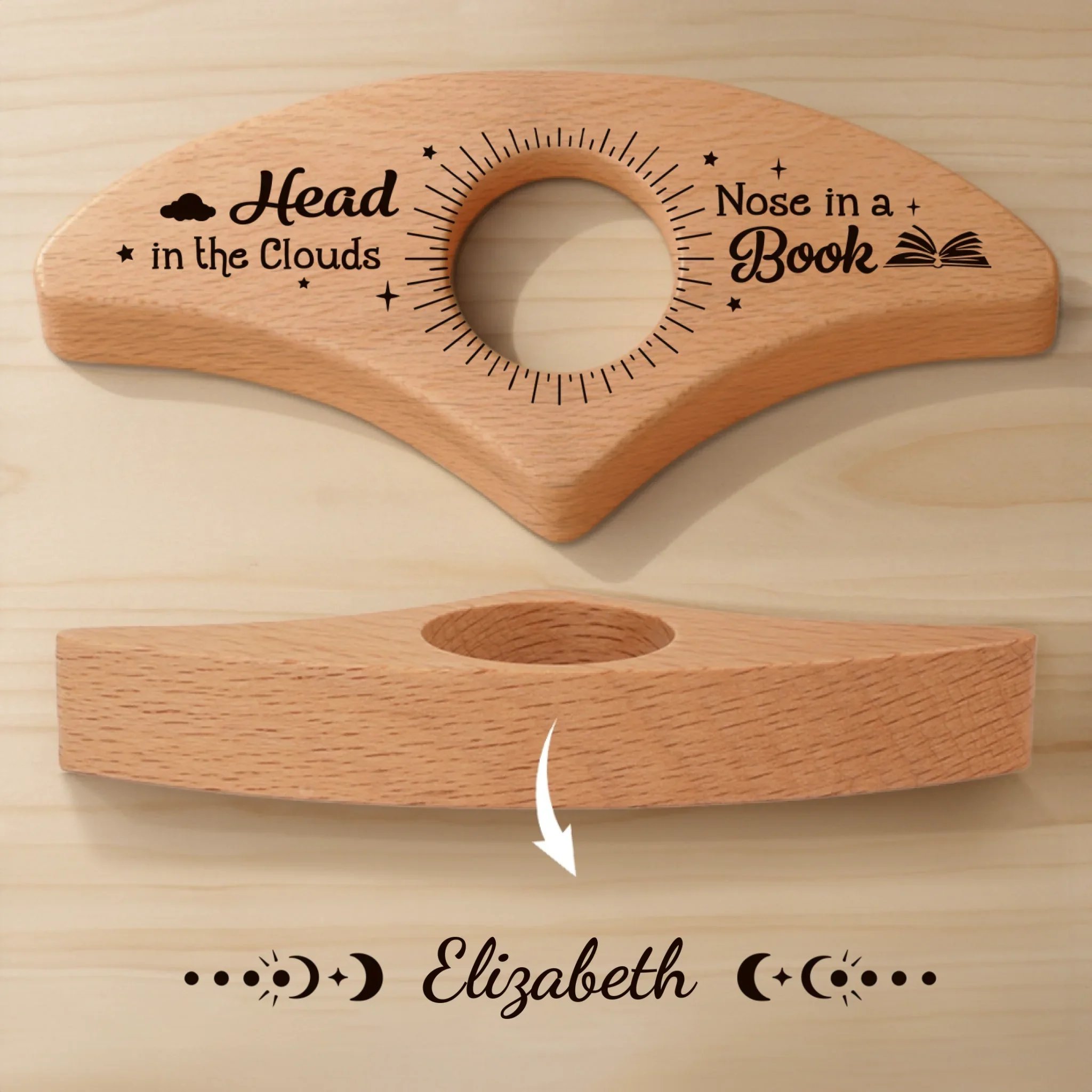 Custom Book Page Holder - Personalized Bookish Gifts For Book Lovers, Bookworms, Readers - Escaping Gravity, One Page At A Time - Robaser