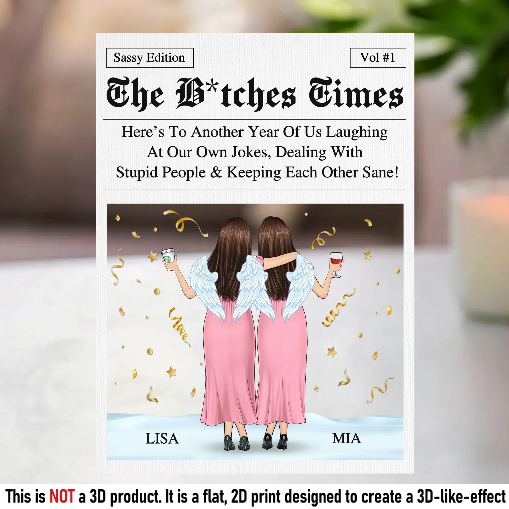 Custom Acrylic Plaque - Personalized Best Friend Birthday Gifts For Women, Besties, Sisters, BFF - Best Friends Forever Edition - Robaser