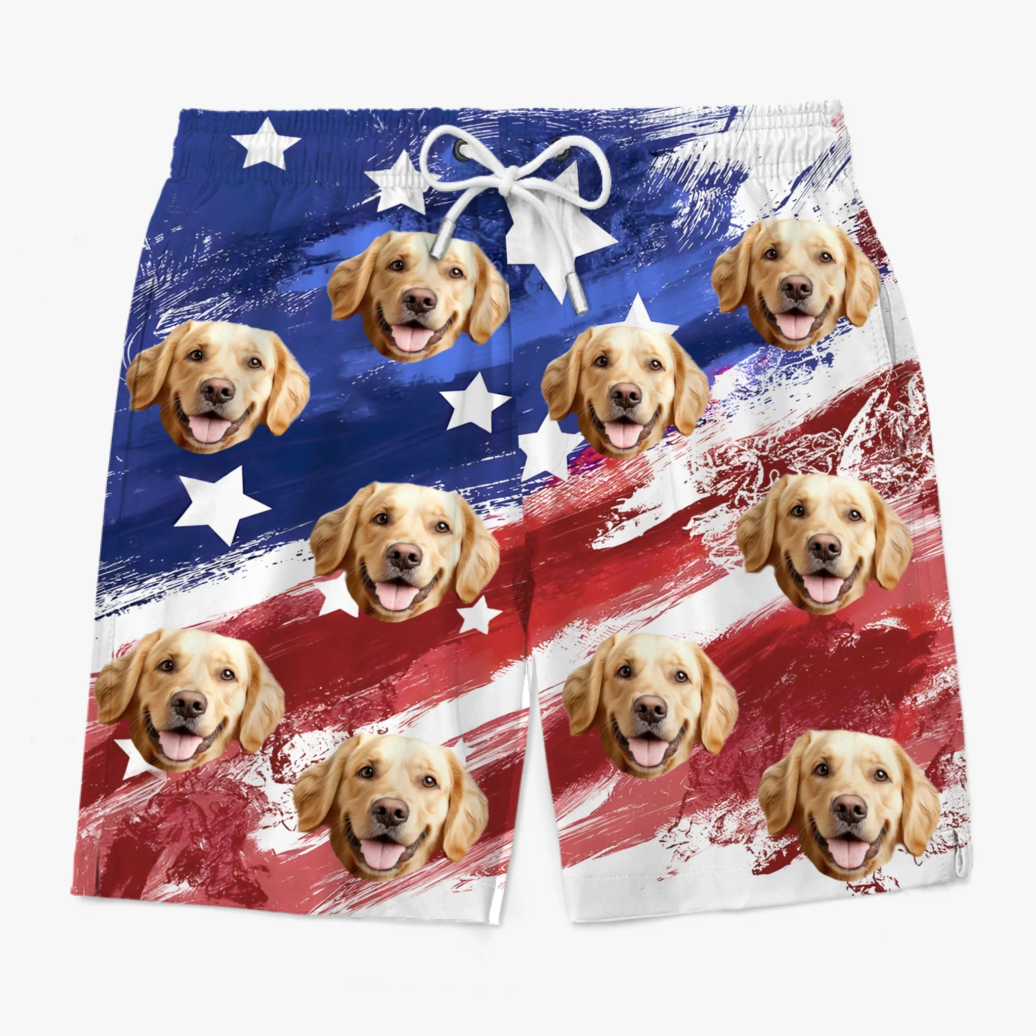Custom Photo One Nation, One Crazy Fam - Family Personalized Custom Tropical Hawaiian Aloha Men Beach Shorts - Summer Vacation Gift For Family Members, Pet Owners, Pet Lovers - Robaser