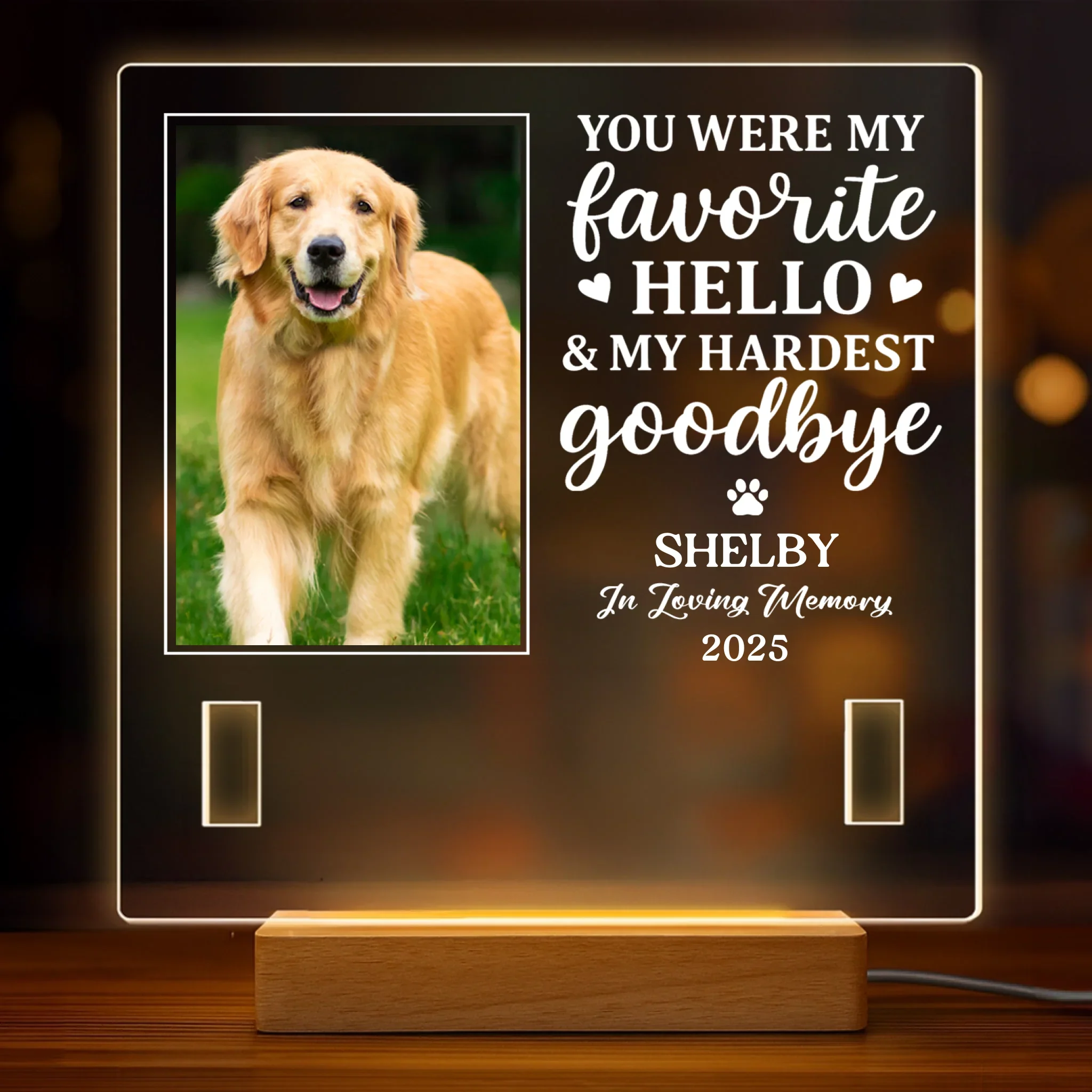 Custom Photo Your Light Will Always Shine In My Heart - Memorial Personalized Custom Pet Loss Memorial Light - Sympathy Gift For Pet Owners, Pet Lovers - Robaser