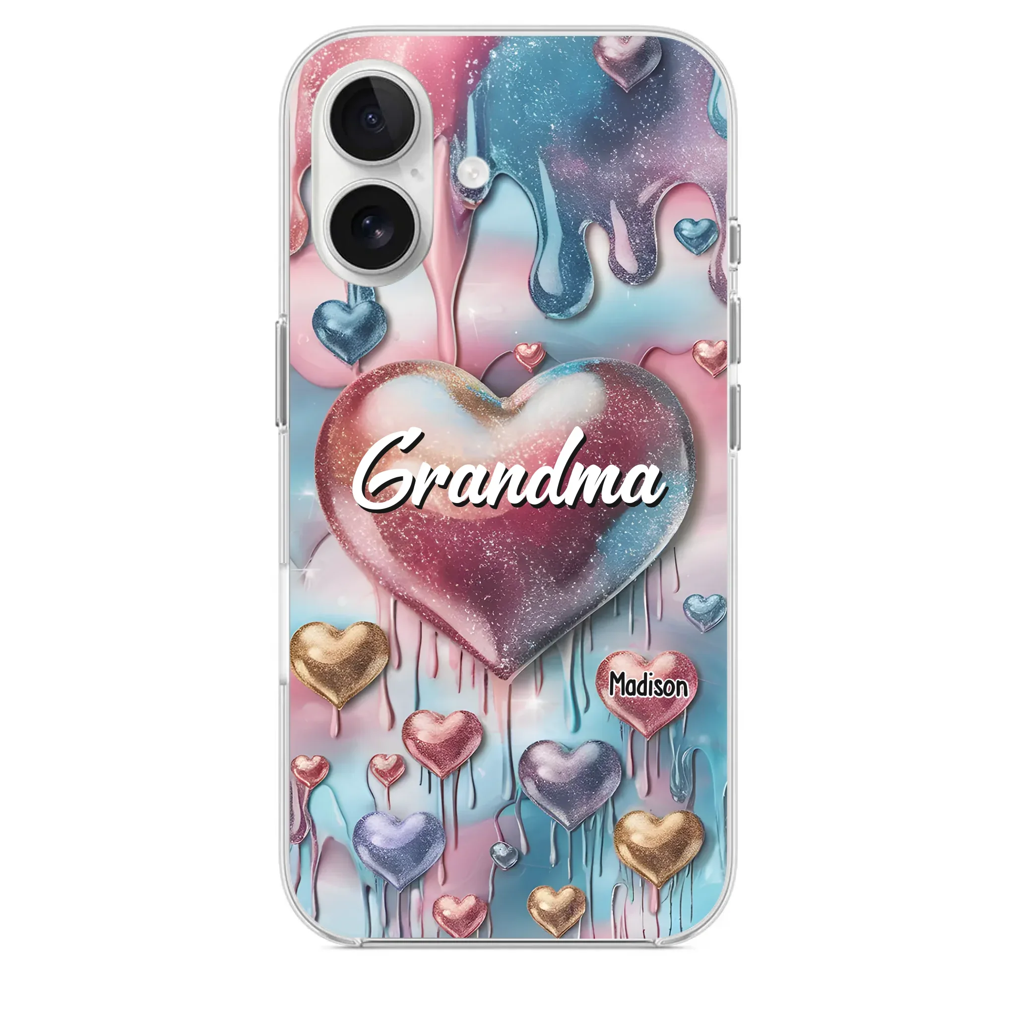 Forever In Grandmother's Heart - Family Personalized Custom 3D Inflated Effect Printed Clear Phone Case - Gift For Mom, Grandma - Robaser