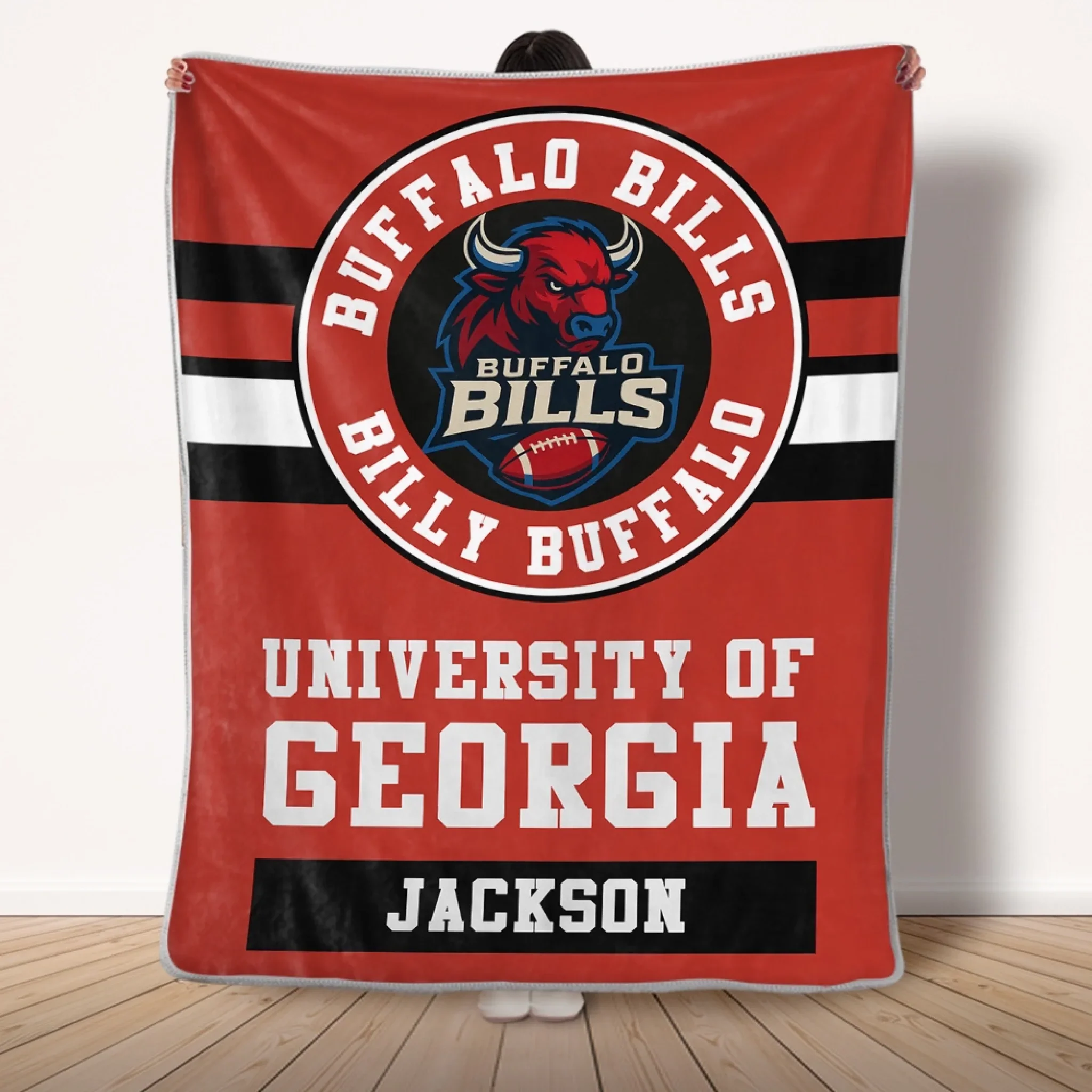 Custom Photo Football Blanket - Personalized Gift For Birthday, Football Football Lovers, NFL Fans, Sport Lovers, Senior Graduation Gift - University Logo And Team - Robaser