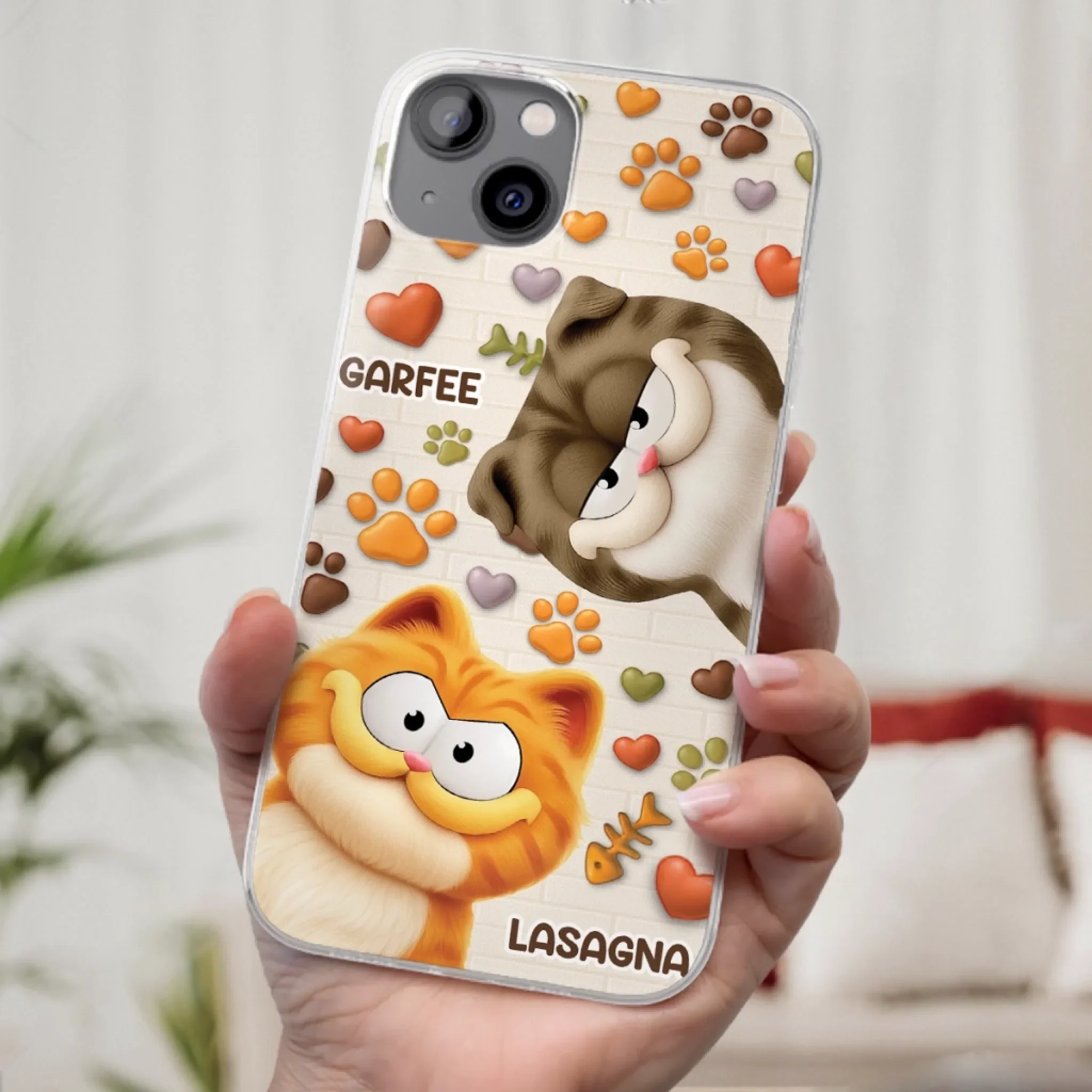 Custom 3D Inflated Effect Printed Clear Phone Case - Personalized Birthday Gifts For Cat Lovers, Cat Mom And Dad - Furry Friends Brighten Every Call - Robaser