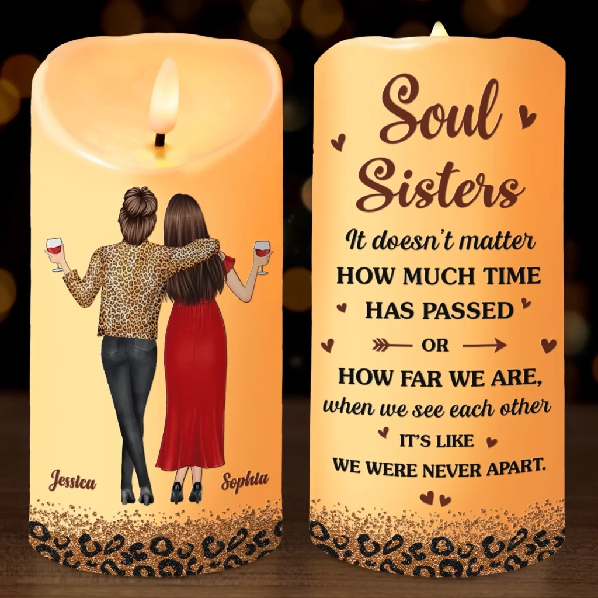 Custom LED Candle - Personalized Best Friend Birthday Gifts For Women, Besties, Sisters, BFF - You Make Every Day Brighter - Robaser
