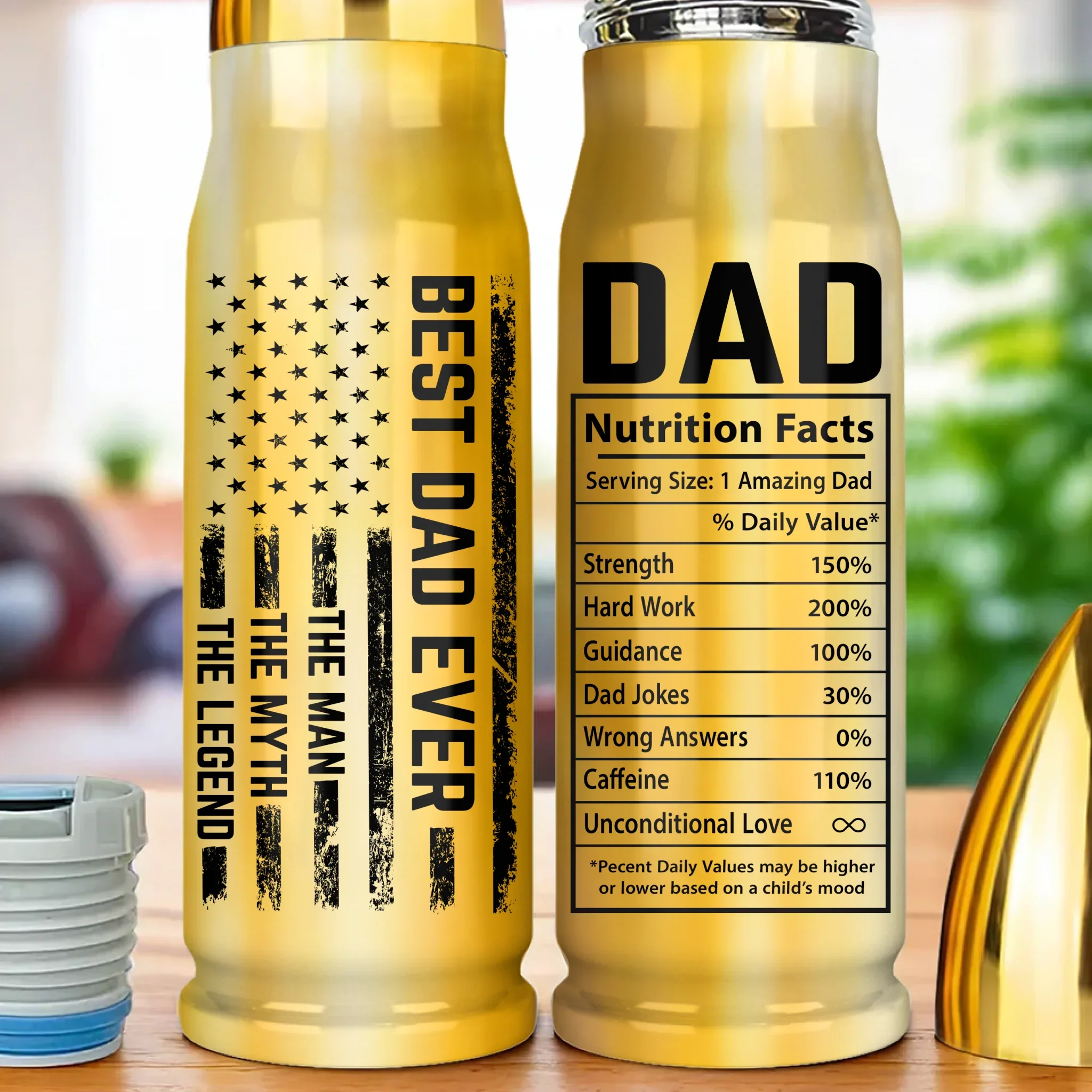The Man, The Myth, The Legend - Family Personalized Custom Bullet Tumbler - Father's Day, Gift For Dad, Grandpa - Robaser