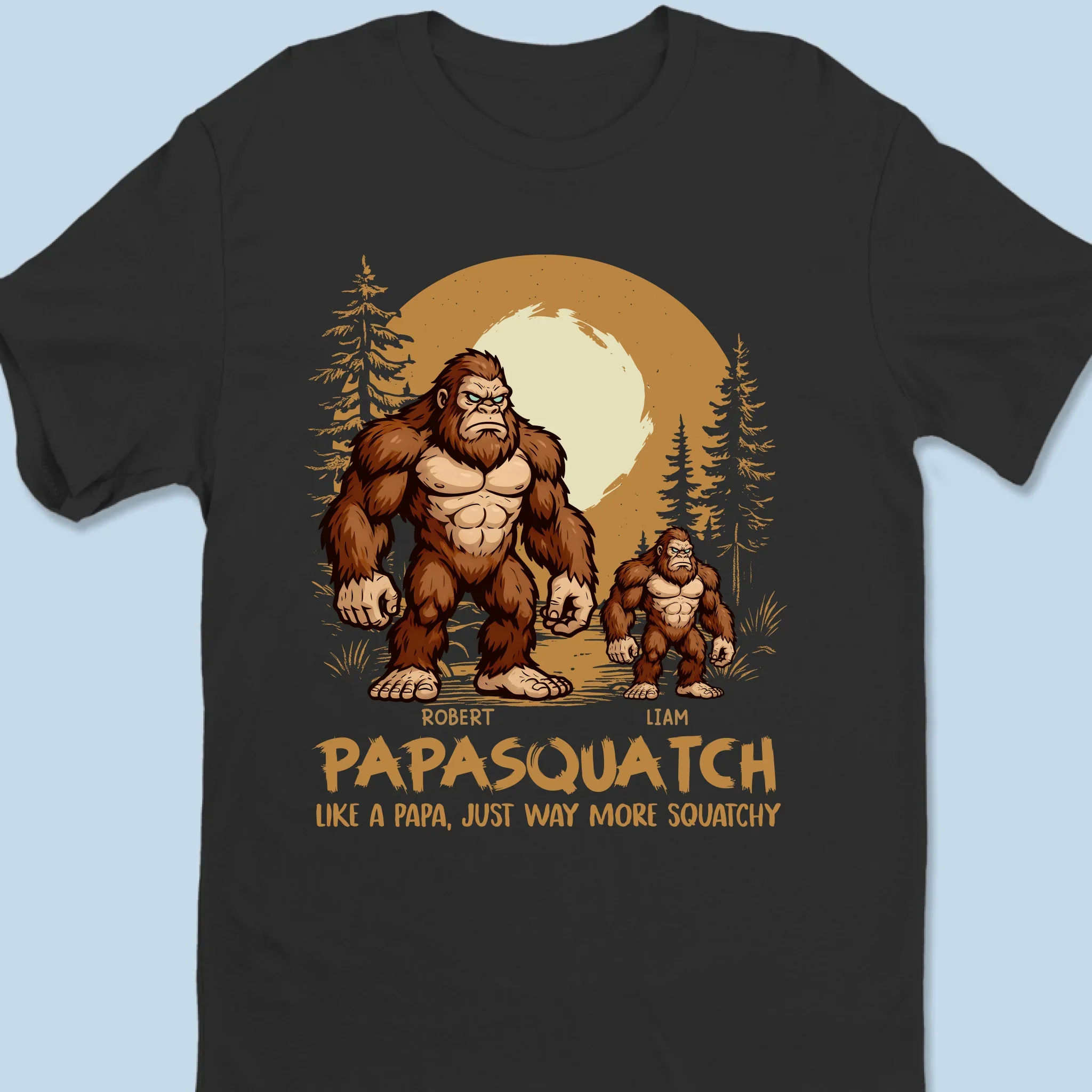 Sasquatch By Nature, Grandpa By Heart - Family Personalized Custom Unisex T-shirt, Premium T-shirt, Hoodie - Father's Day, Gift For Dad, Grandpa - Robaser