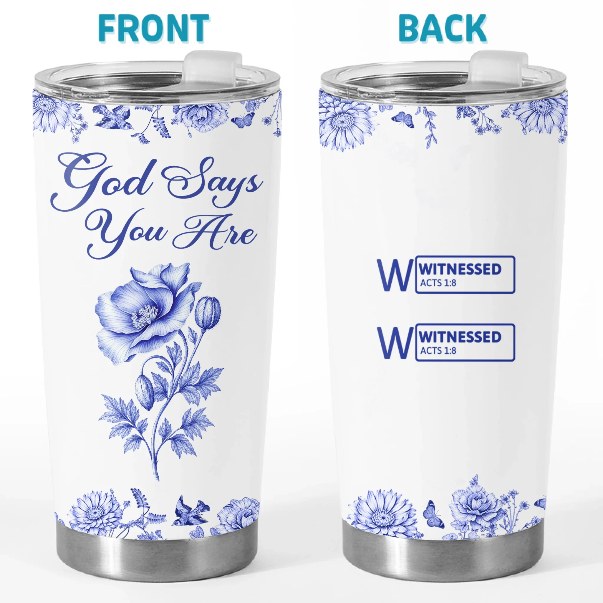 Custom Tumbler - Personalized Best Friend Birthday Gifts For Women, Besties, Sisters, BFF, Family, Yourself - God Says I Am - Robaser