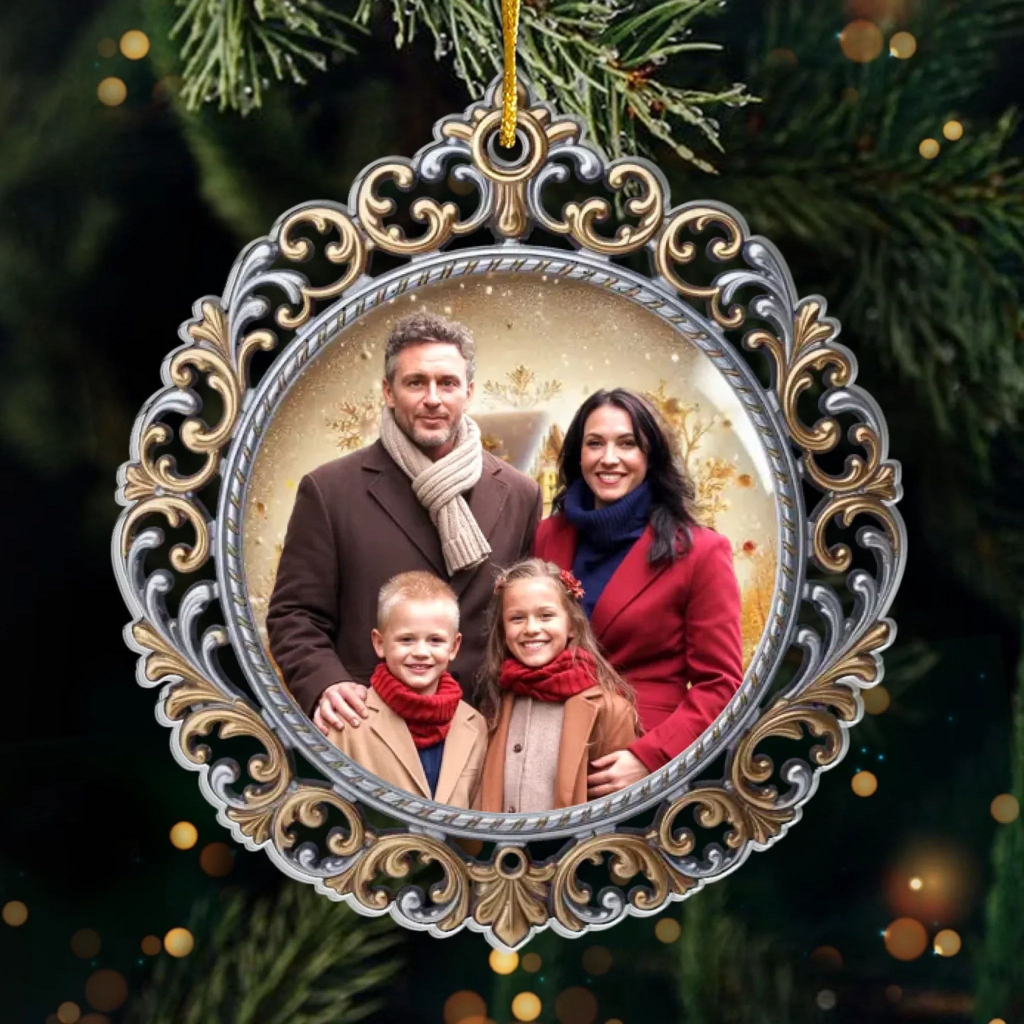 Custom Photo Acrylic Ornament - Personalized Christmas Birthday Gifts For Mom, Dad, Brother, Sister, Kids - Where Love Begins And Never Ends - Robaser