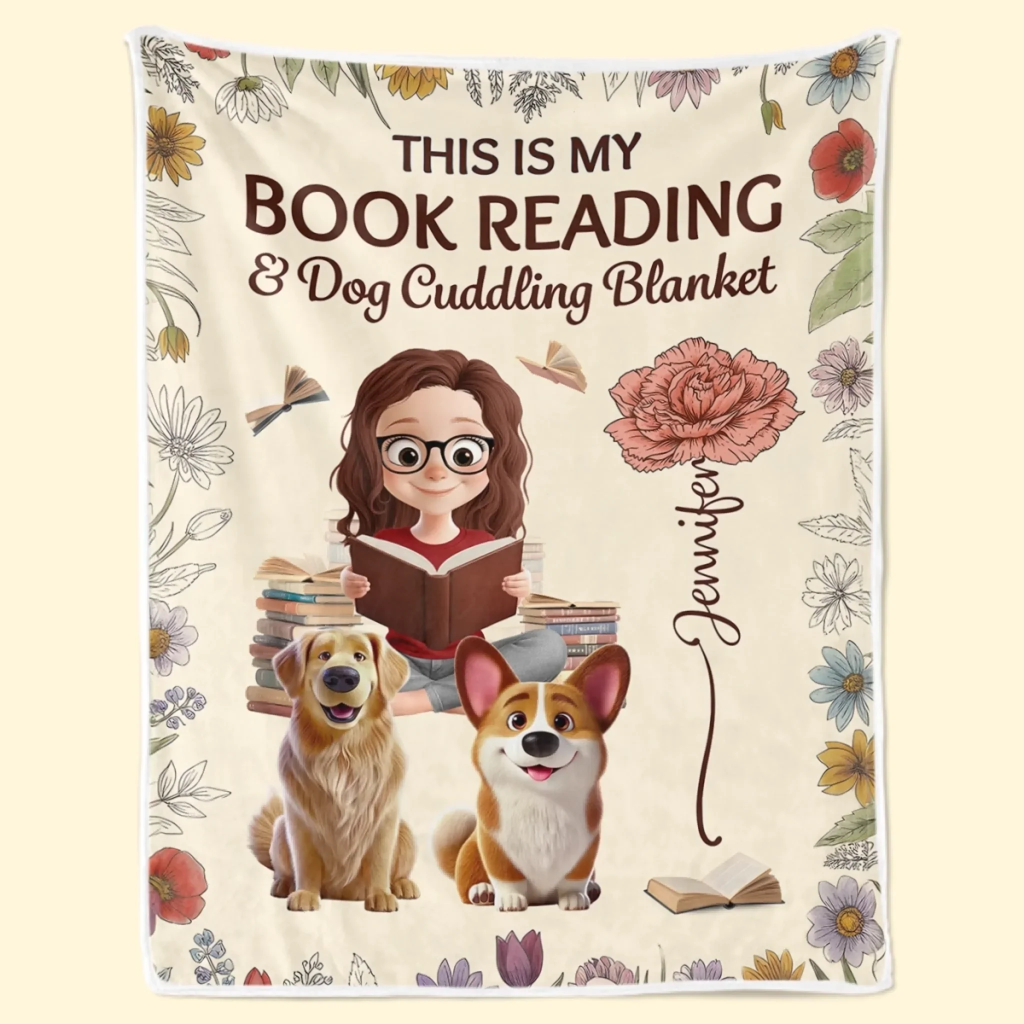 Custom Blanket - Personalized Christmas Bookish Gifts For Book Lovers, Bookworms, Dog Dad And Mom, Cat Owners - Reading Buddies Forever - Robaser