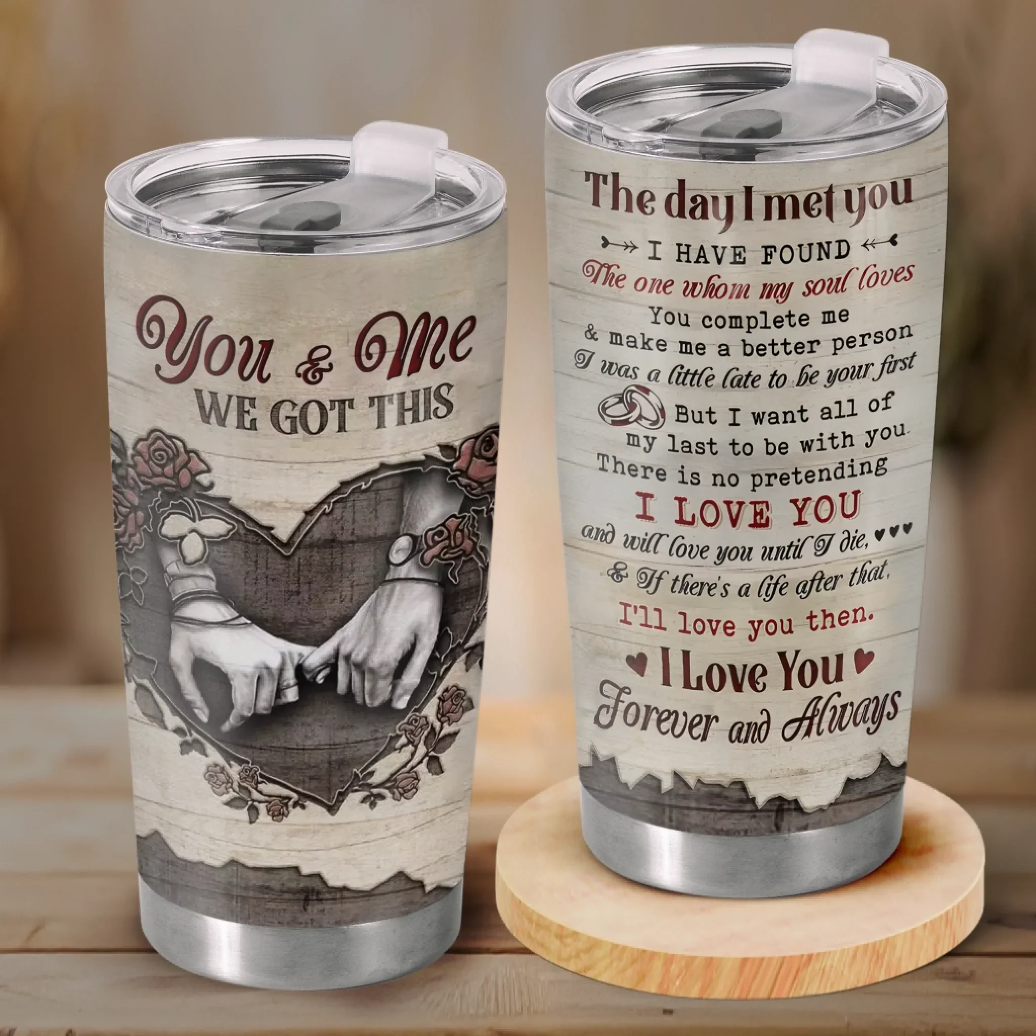 Tumbler - Anniversary Wedding Gifts For Husband And Wife, Him And Her - You And Me We Got This - Robaser