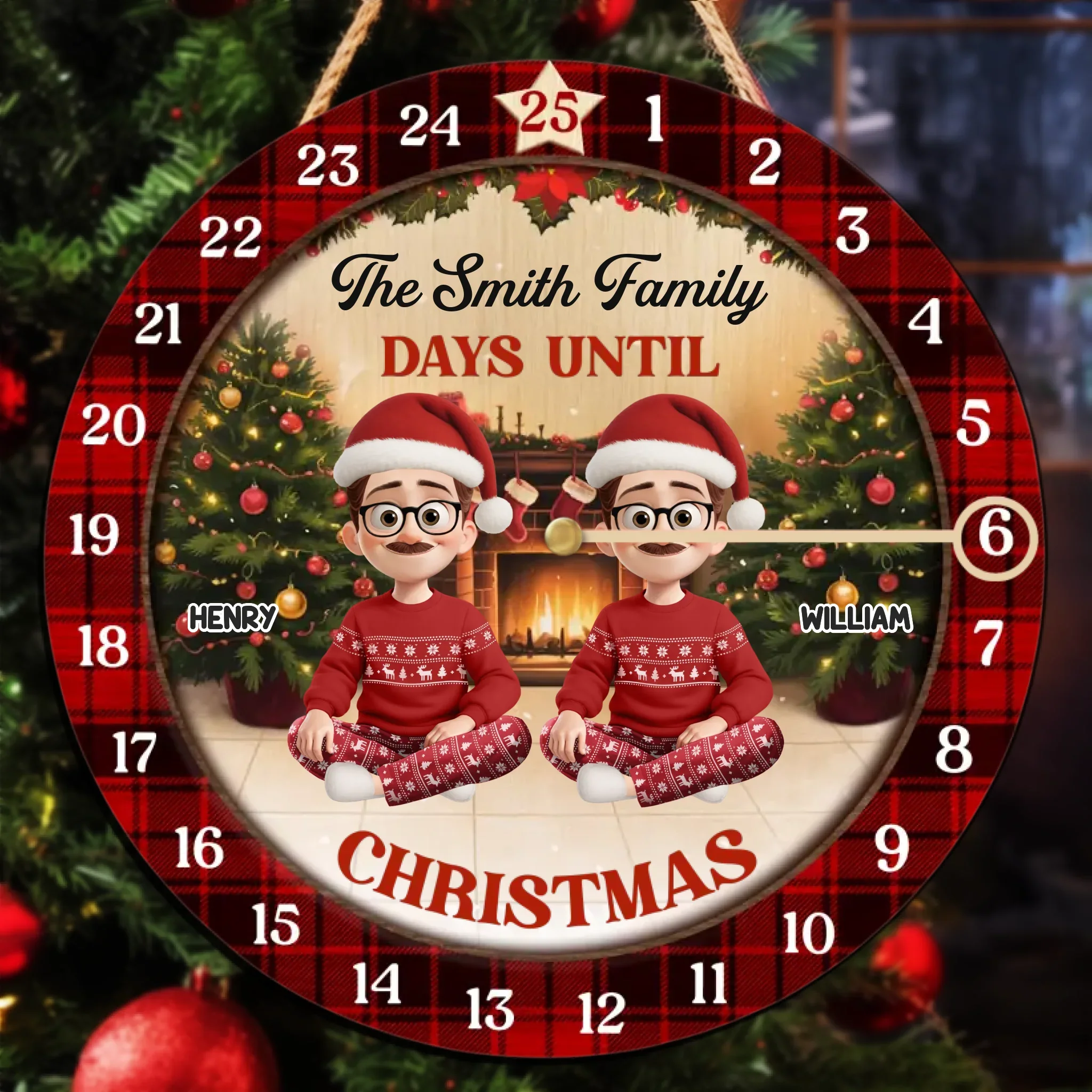 Custom Wooden Countdown Calendar - Personalized Christmas Birthday Gifts For Mom, Dad, Brother, Sister, Kids - Together We Celebrate The Magic - Robaser