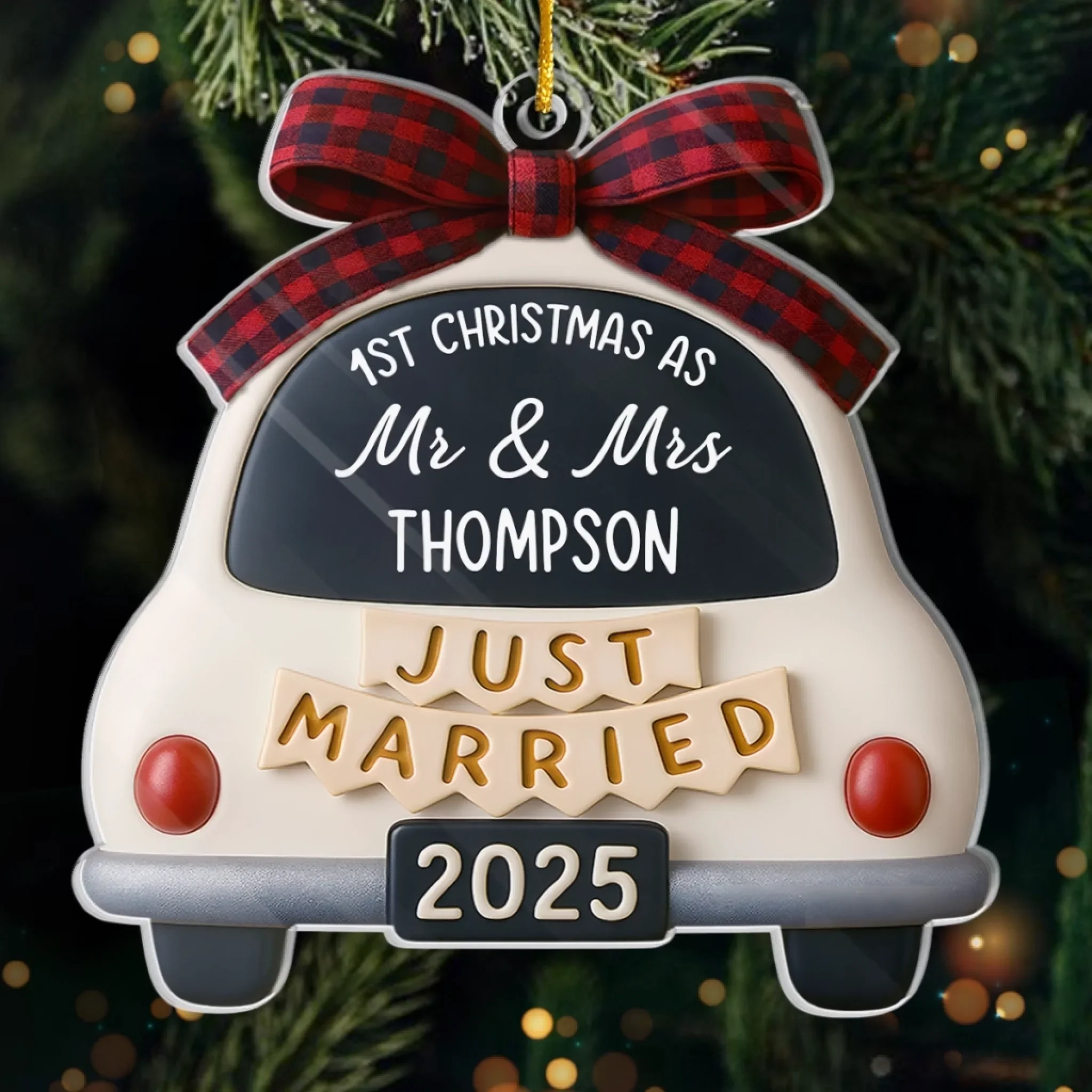 Custom Acrylic Ornament - Personalized Anniversary Christmas Wedding Gifts For Husband And Wife, Him And Her - Our Sweetest Beginning - Robaser