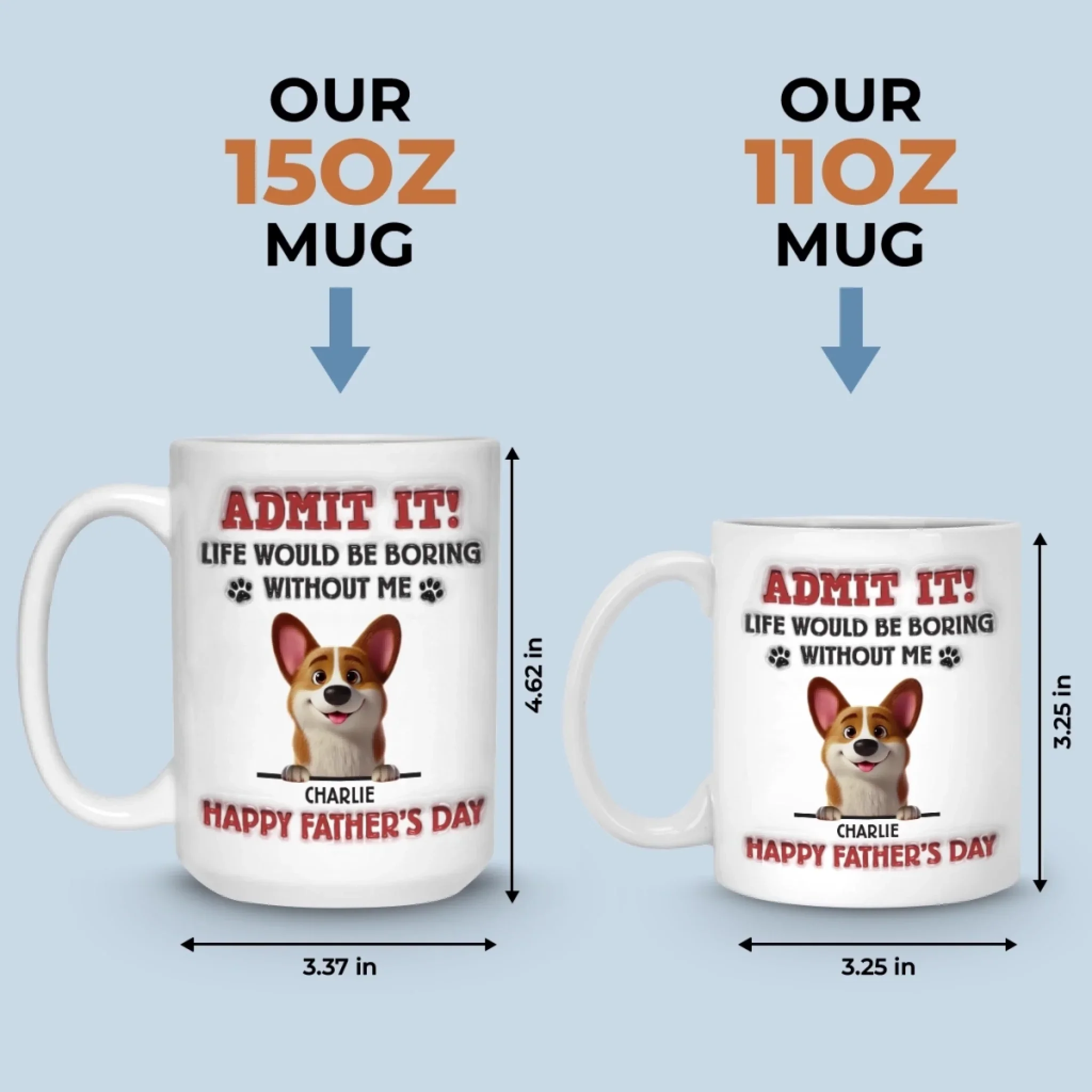 I  m The Reason You Smile Daily - Dog Personalized Custom 3D Inflated Effect Printed Mug - Father's Day,  Gift For Dad, Pet Owners, Pet Lovers - Robaser