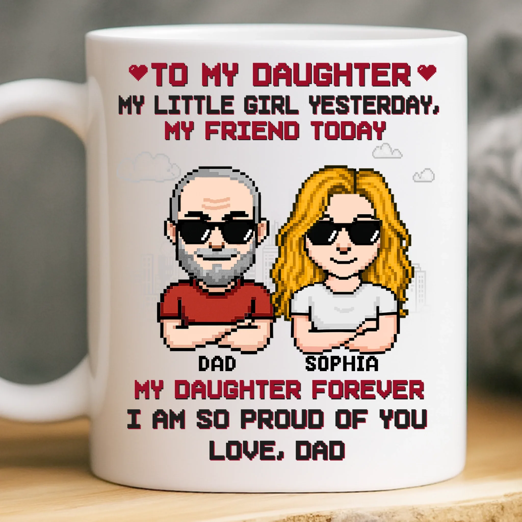 Custom Mug - Personalized Birthday Gifts For Dad, Daughter - Like Father Like Daughter - Robaser