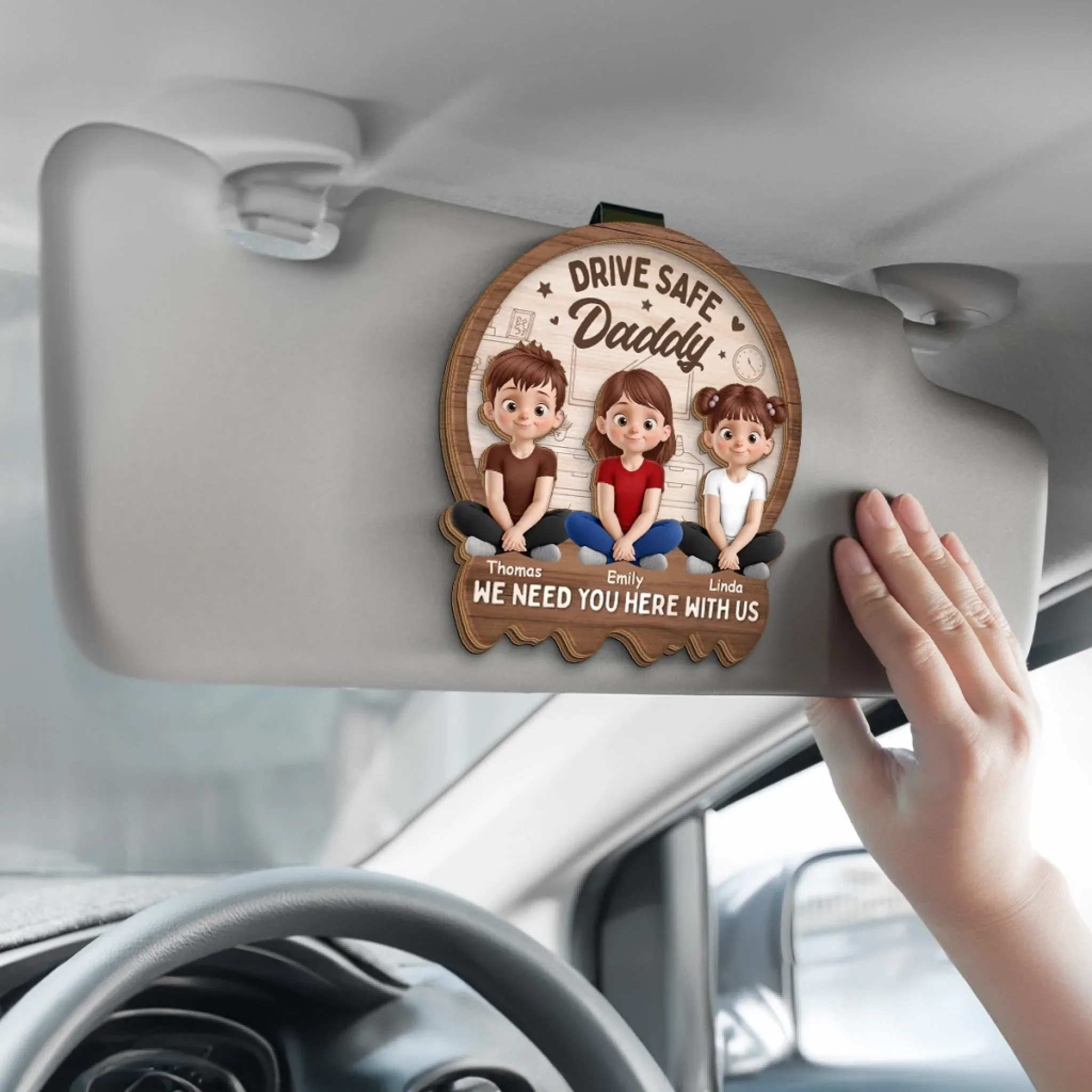 Drive Back To Our Love - Family Personalized Custom Car Visor Clip - Father's Day, Gift For Dad, Grandpa - Robaser