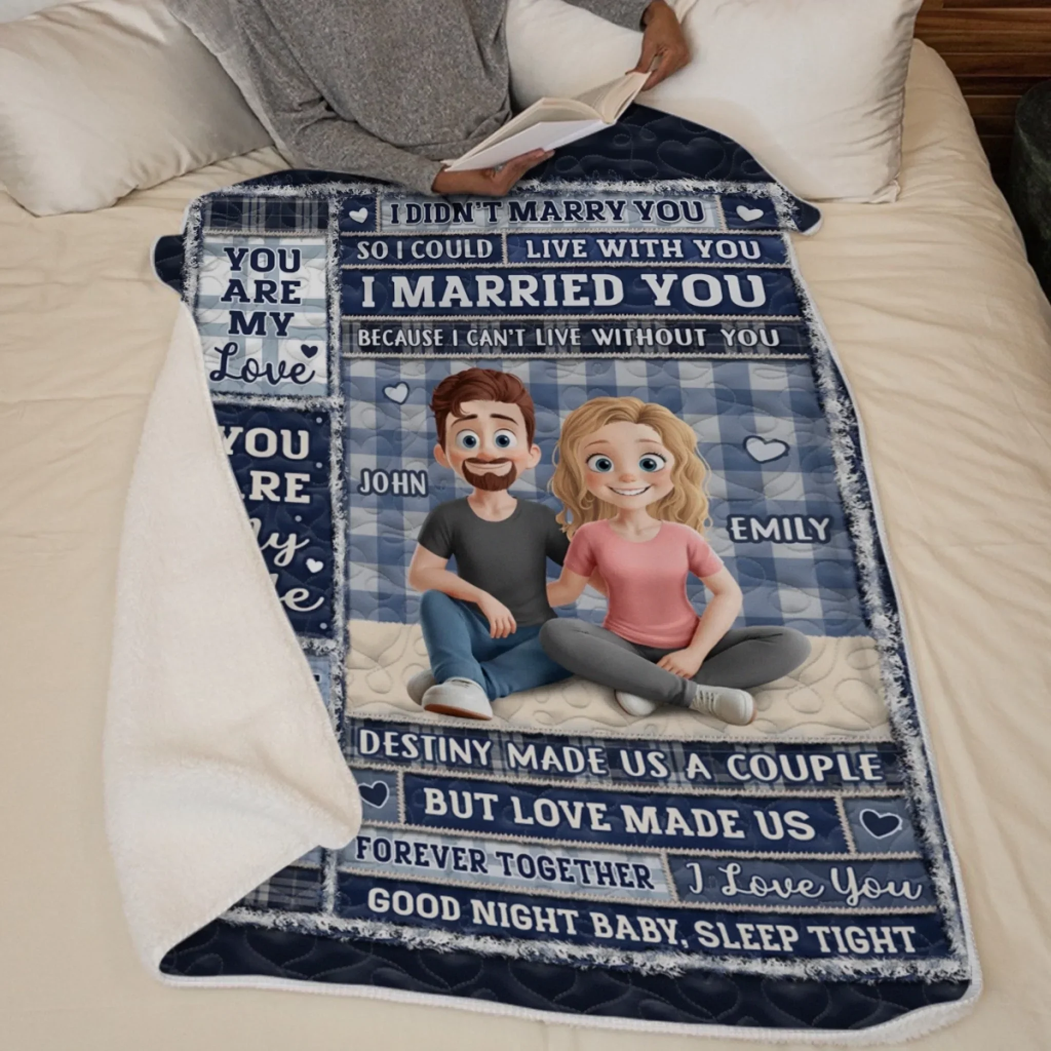 Custom Blanket - Personalized Anniversary Wedding Gifts For Husband And Wife, Him And Her - My Favorite Chapter Is Us - Robaser