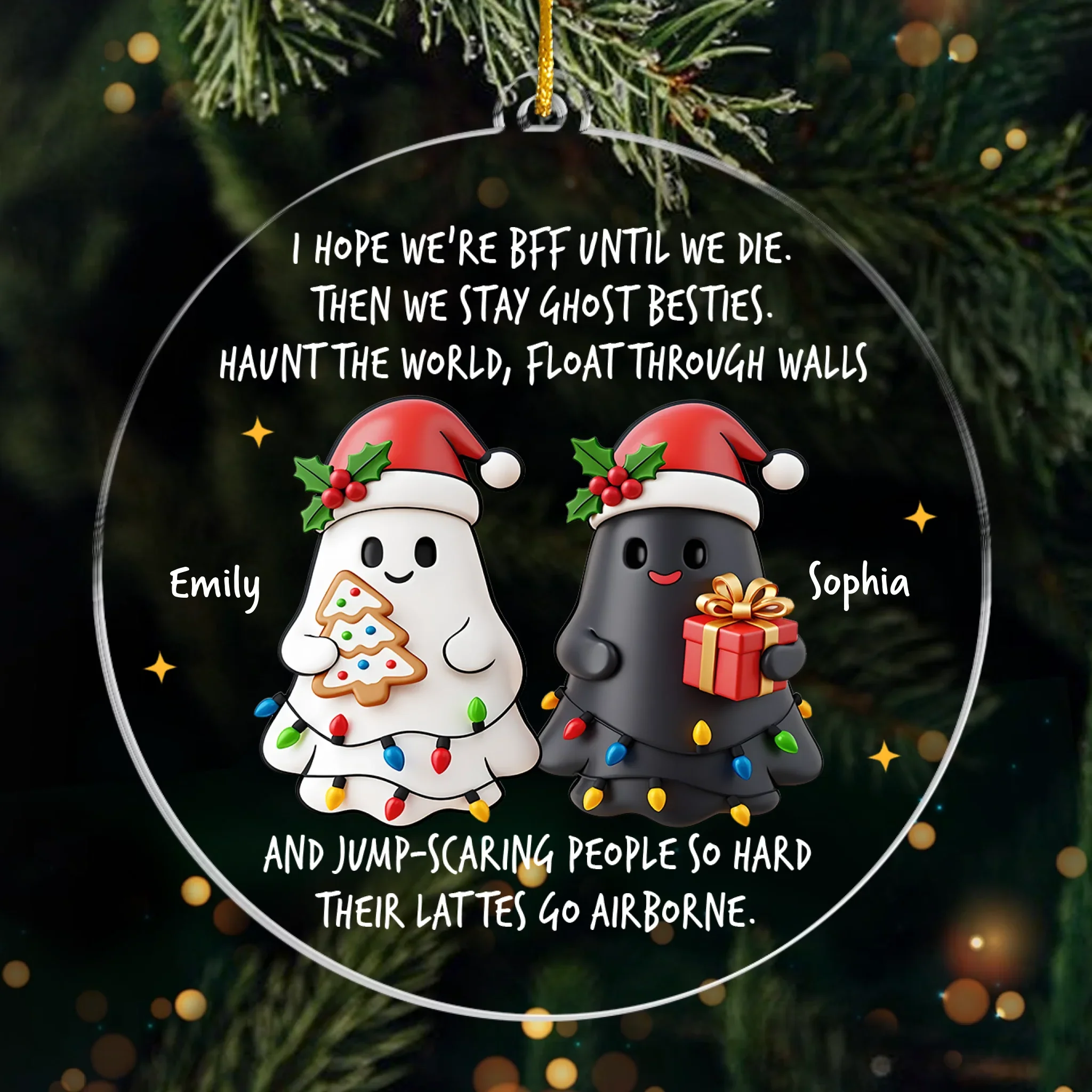 Custom Acrylic Ornament - Personalized Christmas Best Friend Birthday Gifts For Women, Besties, Sisters, BFF - Always The Cool Ones - Robaser