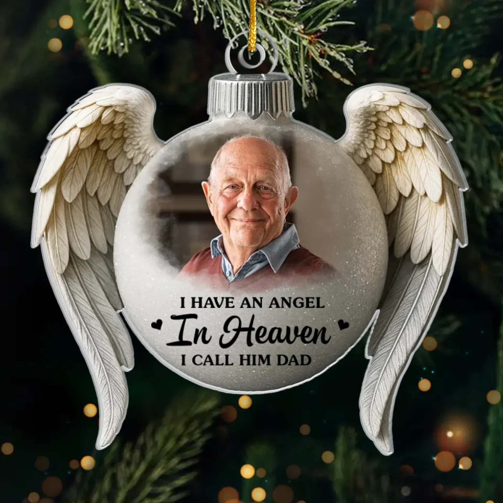 Custom Photo Acrylic Ornament - Personalized Christmas Memorial Sympathy Gifts For Loss Of Mom, Dad - Love And Light Beyond The Years - Robaser