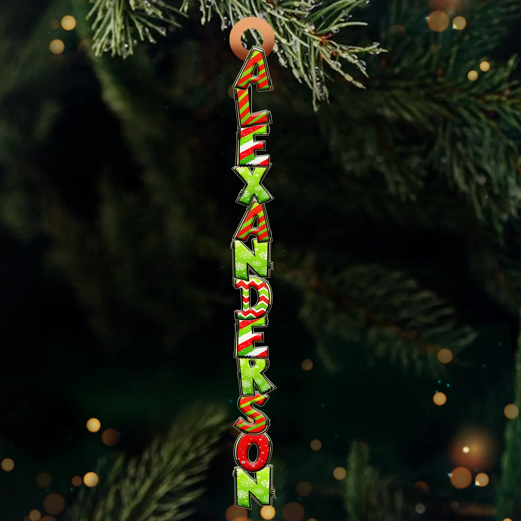 Custom Green Christmas Letter Wooden Ornament - Personalized Christmas Birthday Gifts For Mom, Dad, Brother, Sister, Kids - The Perfect Dose Of Holiday Joy - Robaser