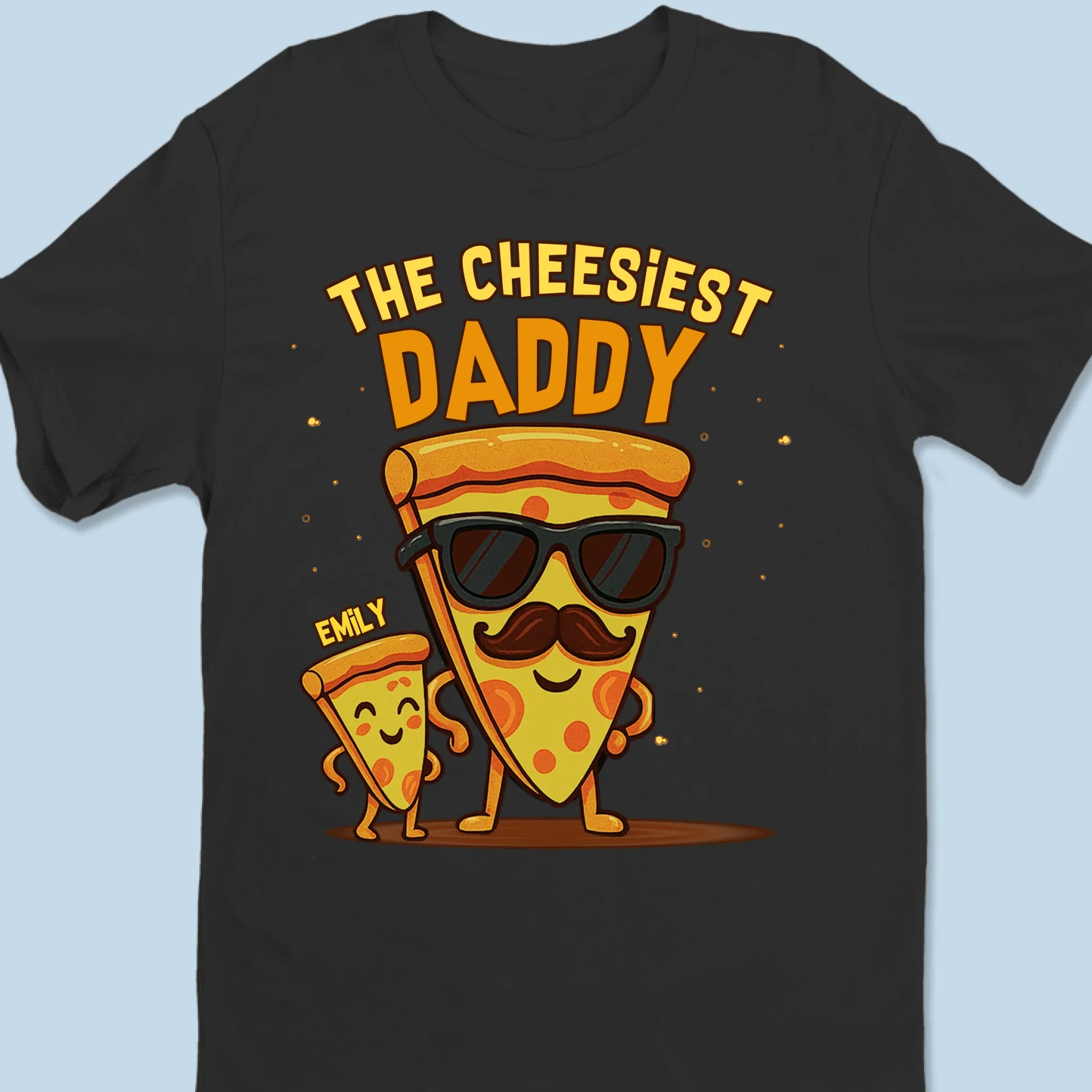 The Cheesiest Daddy - Family Personalized Custom Unisex T-shirt, Premium T-shirt, Hoodie - Father's Day, Gift For Dad, Grandpa - Robaser