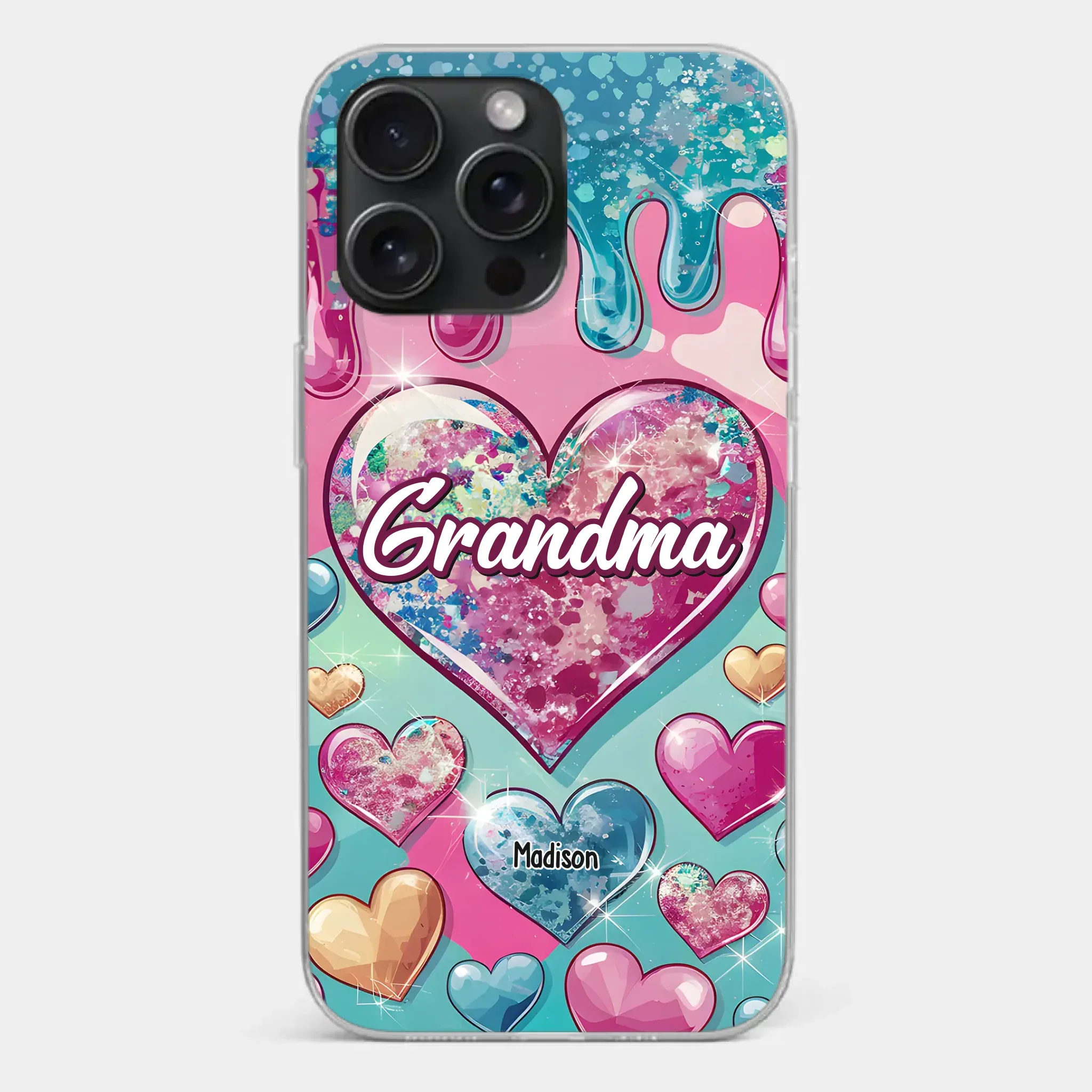 A Grandmother  s Heart Holds Forever Love - Family Personalized Custom 3D Inflated Effect Printed Clear Phone Case - Gift For Mom, Grandma - Robaser