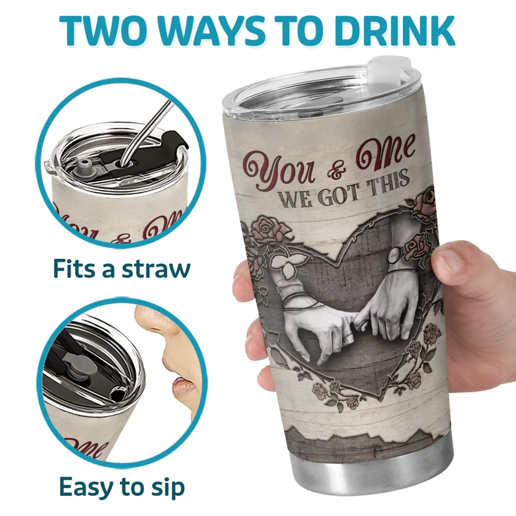 Tumbler - Anniversary Wedding Gifts For Husband And Wife, Him And Her - You And Me We Got This - Robaser