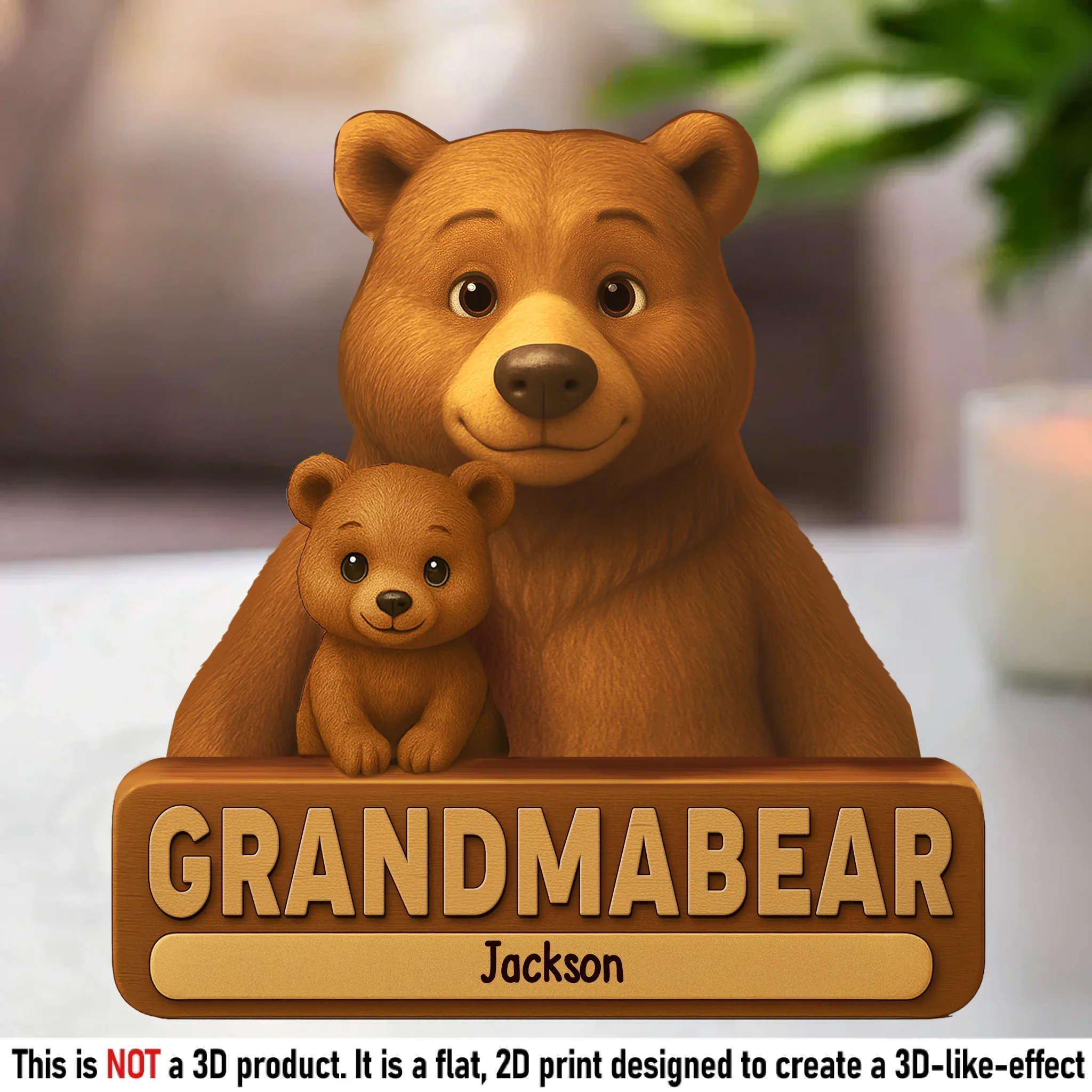 Rooted In Love, Protected Like A Bear - Family Personalized Custom Acrylic Plaque Custom Shape - Mother's Day, Gift For Mom, Grandma - Robaser