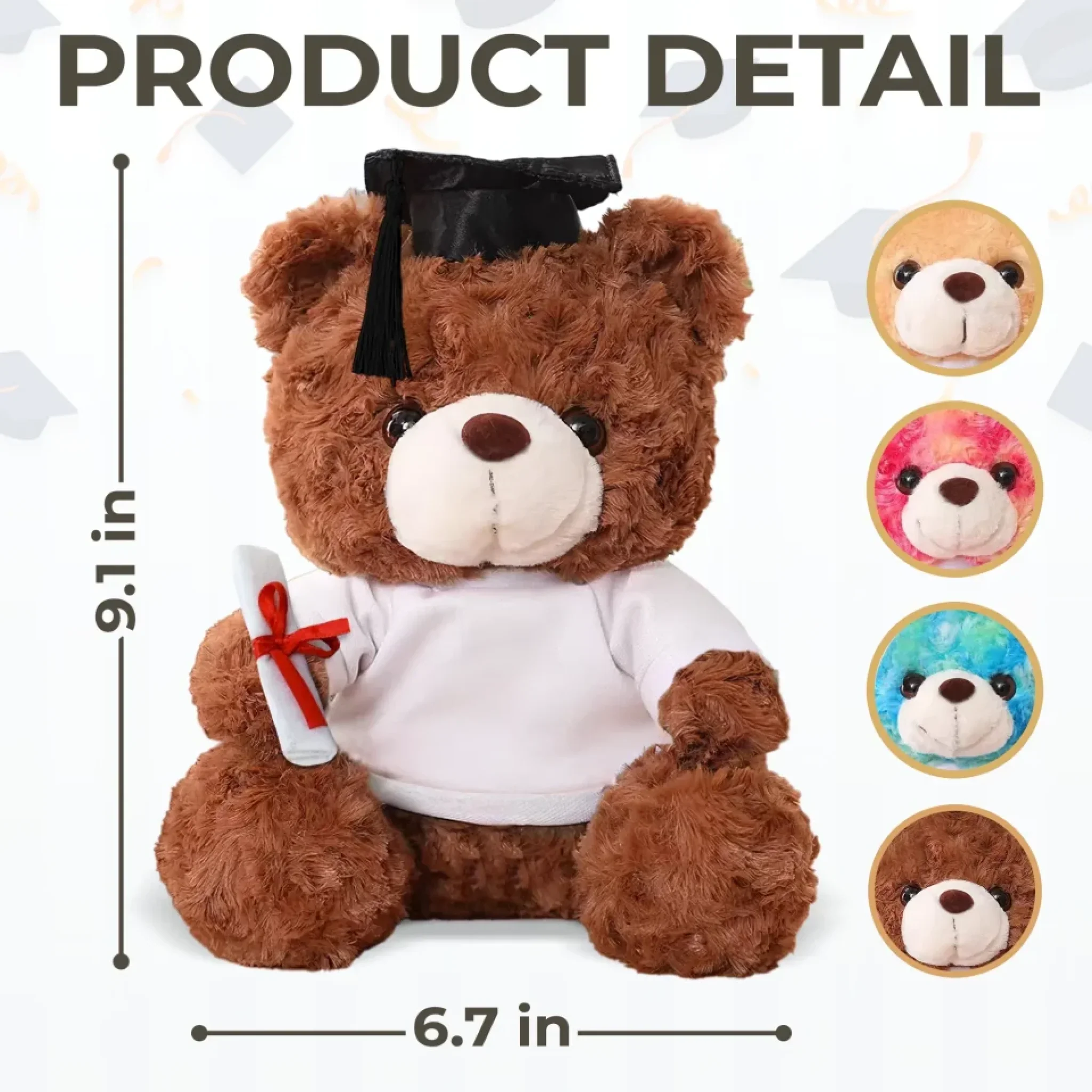 Custom Photo Congrats, Future Begins Now - Family Personalized Custom Graduation Teddy Bear Plush - Graduation Gift For Family Members, Siblings, Brothers, Sisters - Robaser