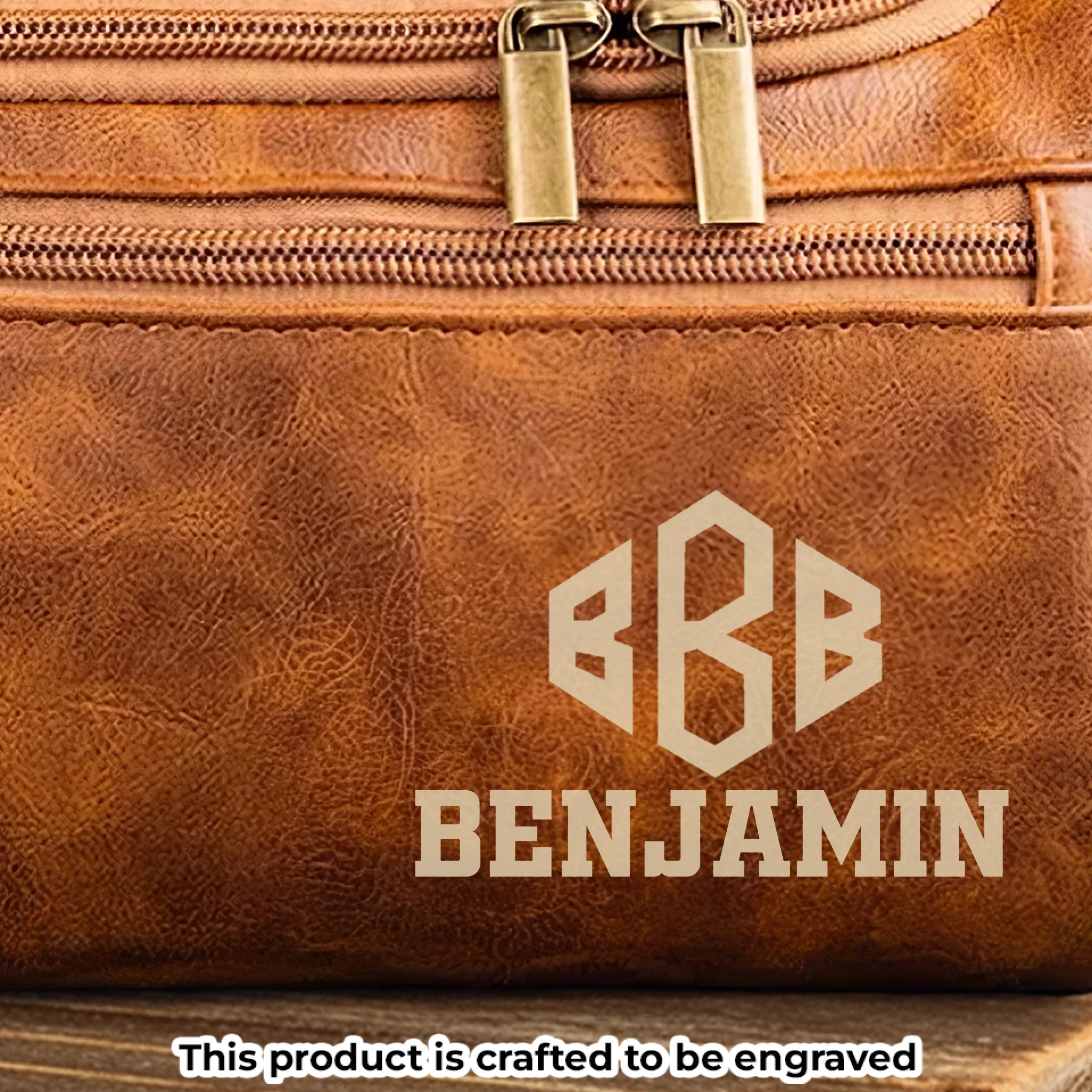 Custom Engraved Leather Toiletry Bag - Personalized Birthday Gifts For Dad, Brother, Grandpa, Husband - Timeless Bond Endless Love - Robaser