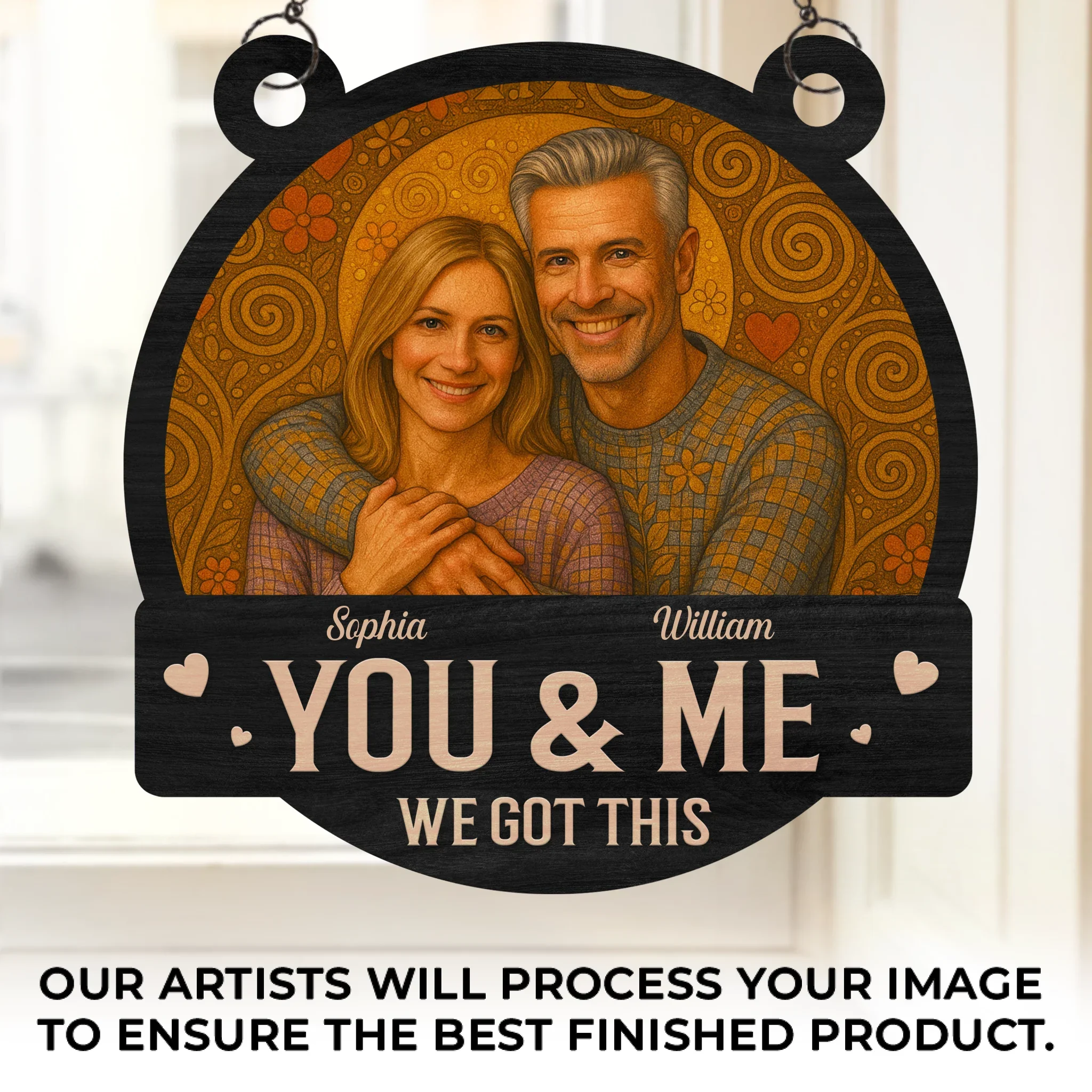 Custom Photo Window Hanging Suncatcher Ornament - Personalized Anniversary Wedding Gifts For Husband And Wife, Him And Her - You Are My Home - Robaser