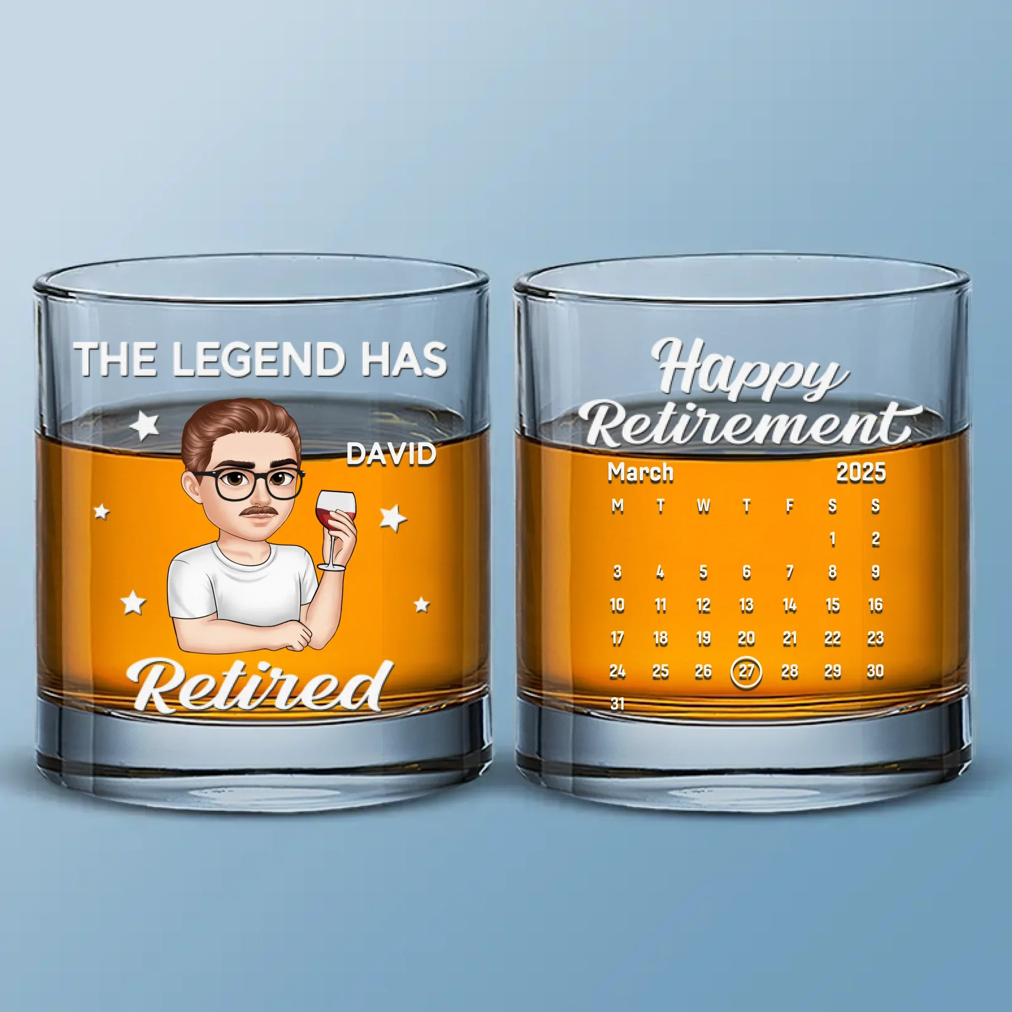 Every Hour Is Happy Hour - Personalized Custom Whiskey Glass - Appreciation, Retirement Gift For Yourself, Best Friends, Siblings, Family Members - Robaser