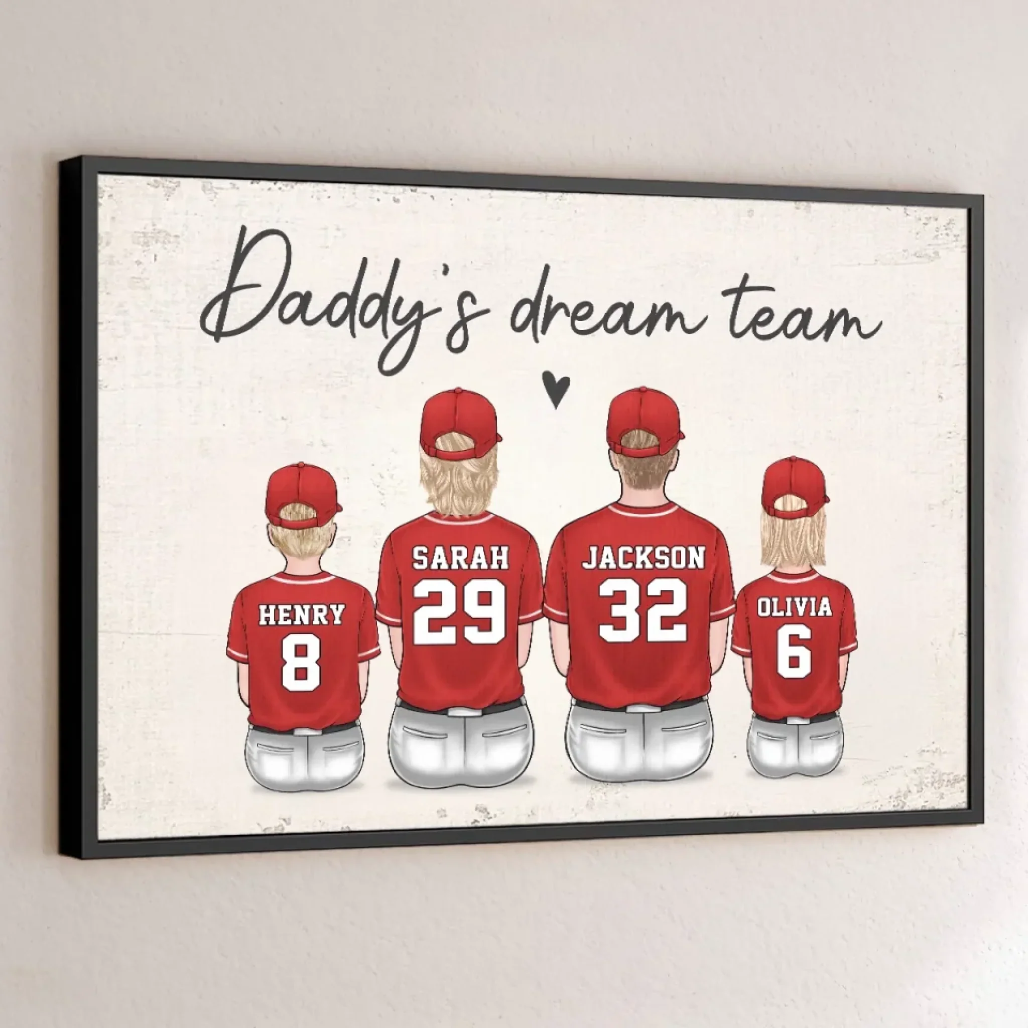 Together We Make A Winning Team - Family Personalized Custom Horizontal Poster - Father's Day, Gift For Dad, Sport Lovers, Sport Players - Robaser