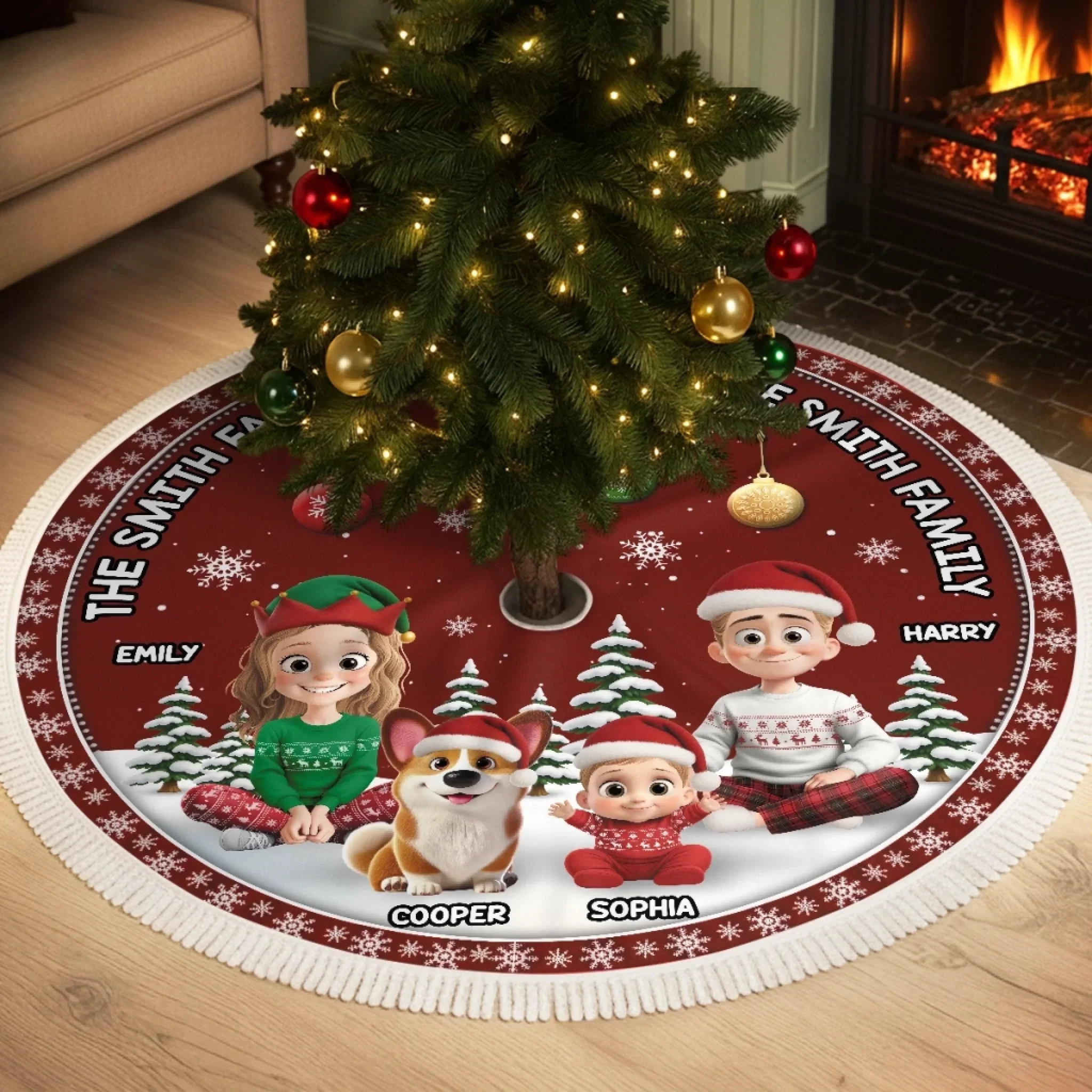 Custom Tree Skirt - Personalized Christmas Birthday Gifts For Mom, Dad, Brother, Sister, Kids - Blessed This Christmas - Robaser