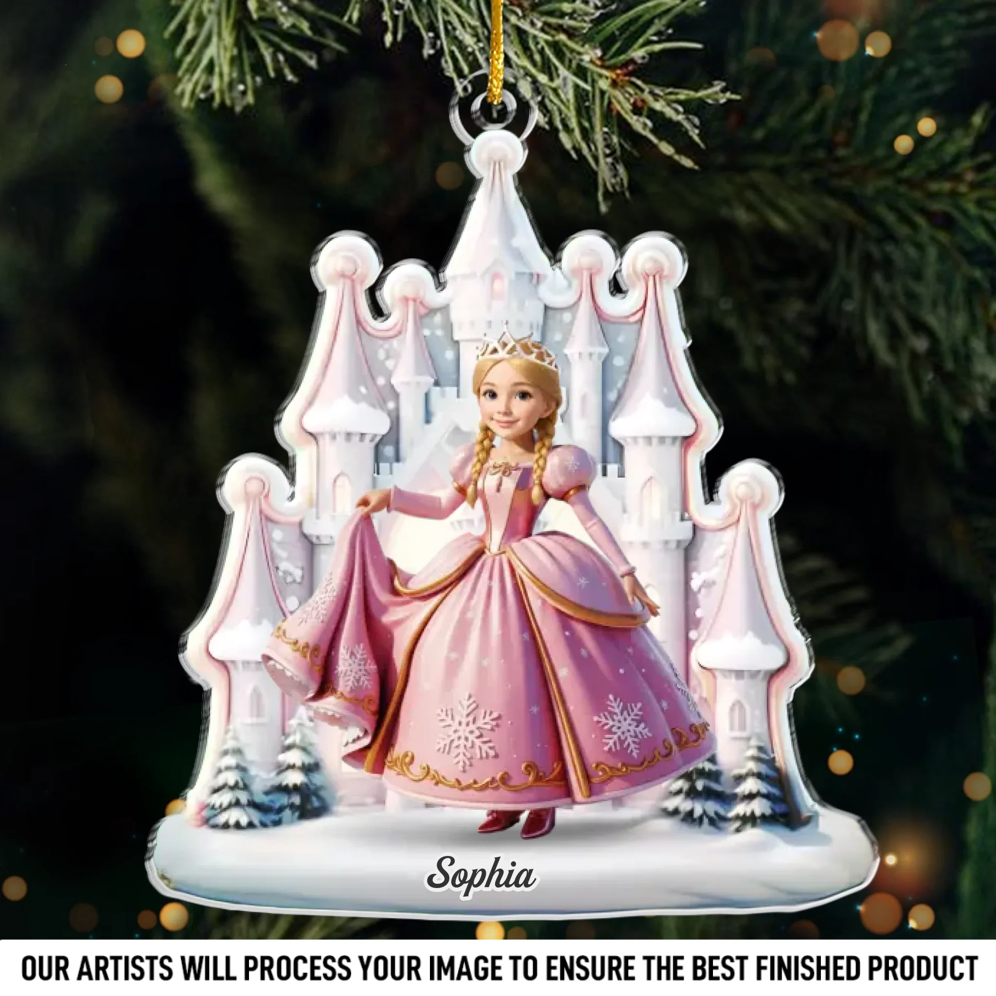 Custom Photo Acrylic Ornament -  Personalized Christmas Birthday Gifts For Kids - Dream Big In My Doll World - Robaser