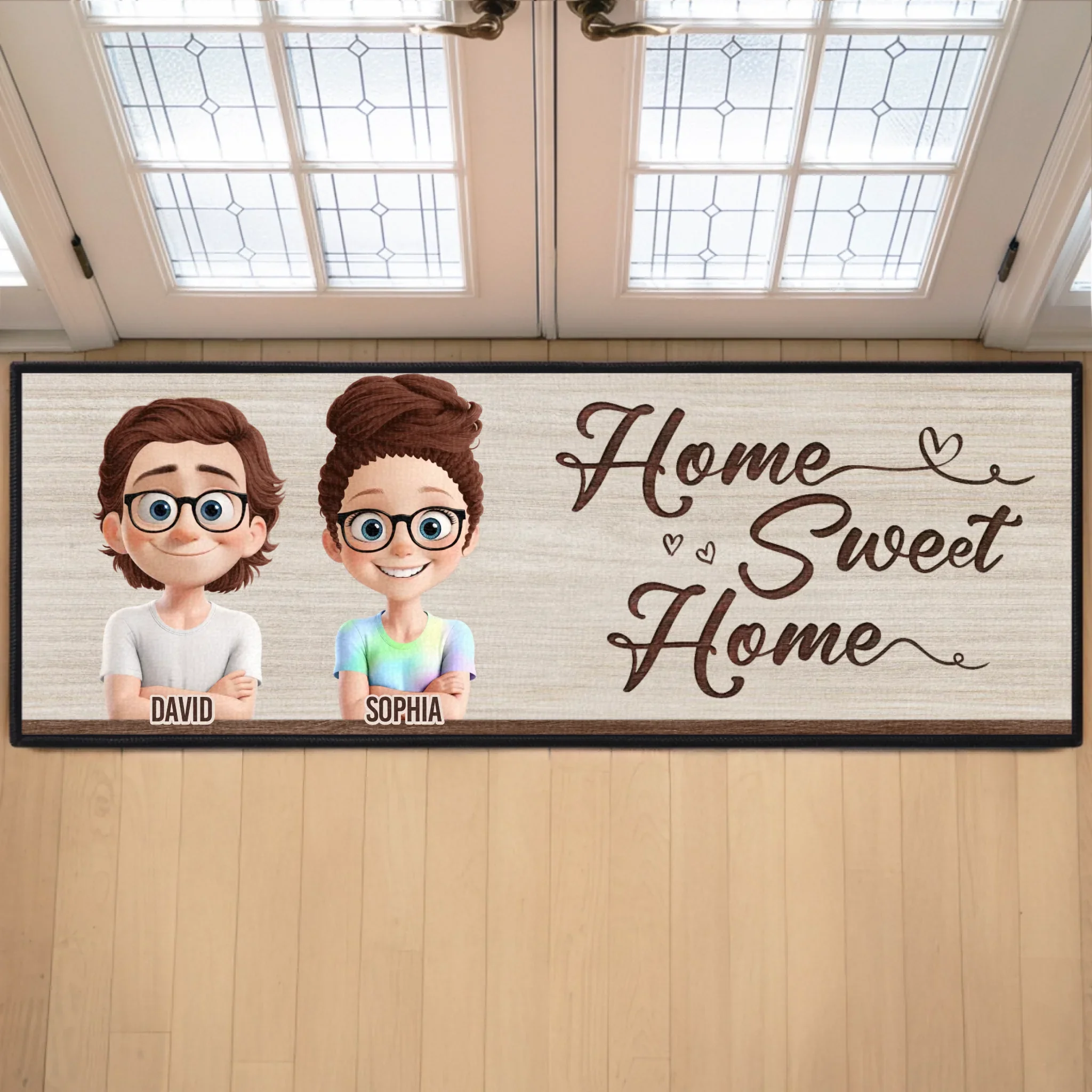 Custom Runner Rug - Personalized Birthday Gifts For Family, Dog Cat Lovers - Home Begins With Us - Robaser