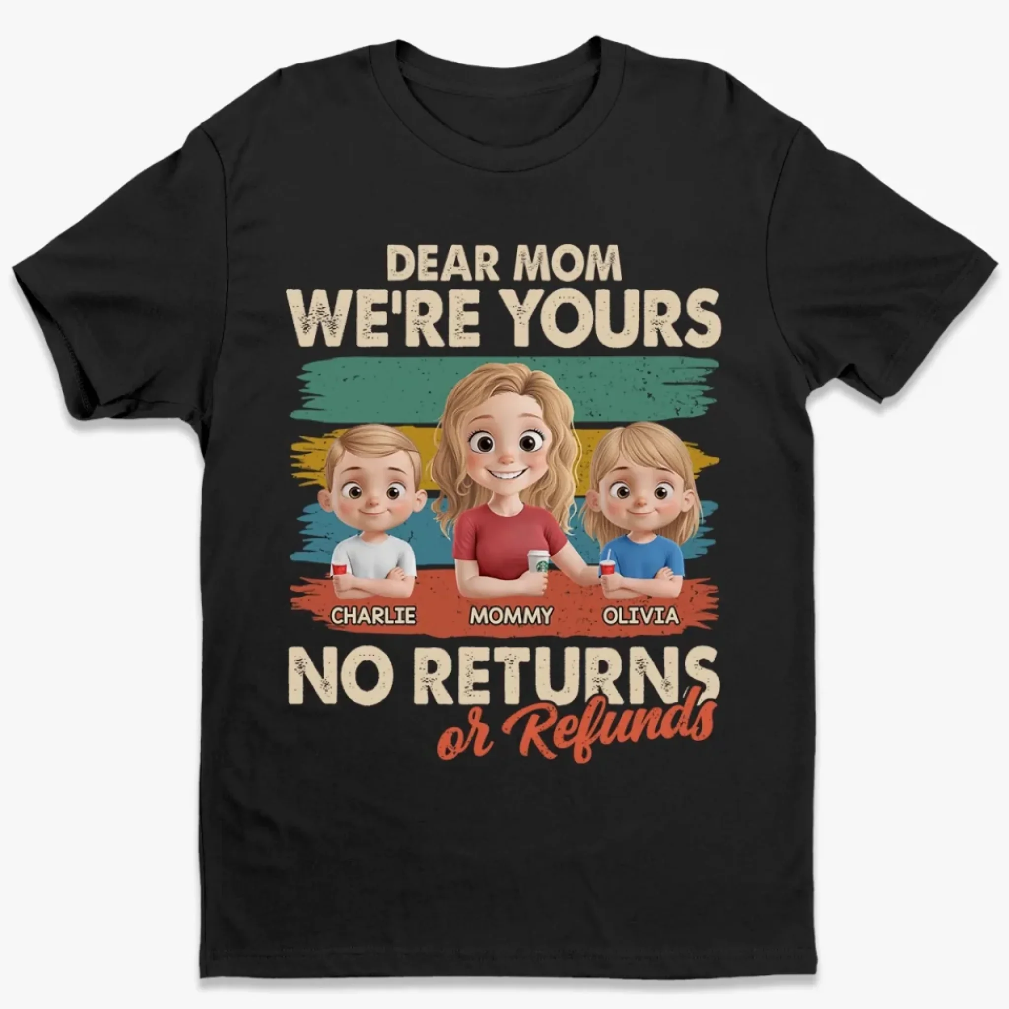 Love Doesn  t Need A Refund Button - Family Personalized Custom Unisex T-shirt, Premium T-shirt, Hoodie - Mother's Day, Gift For Mom - Robaser