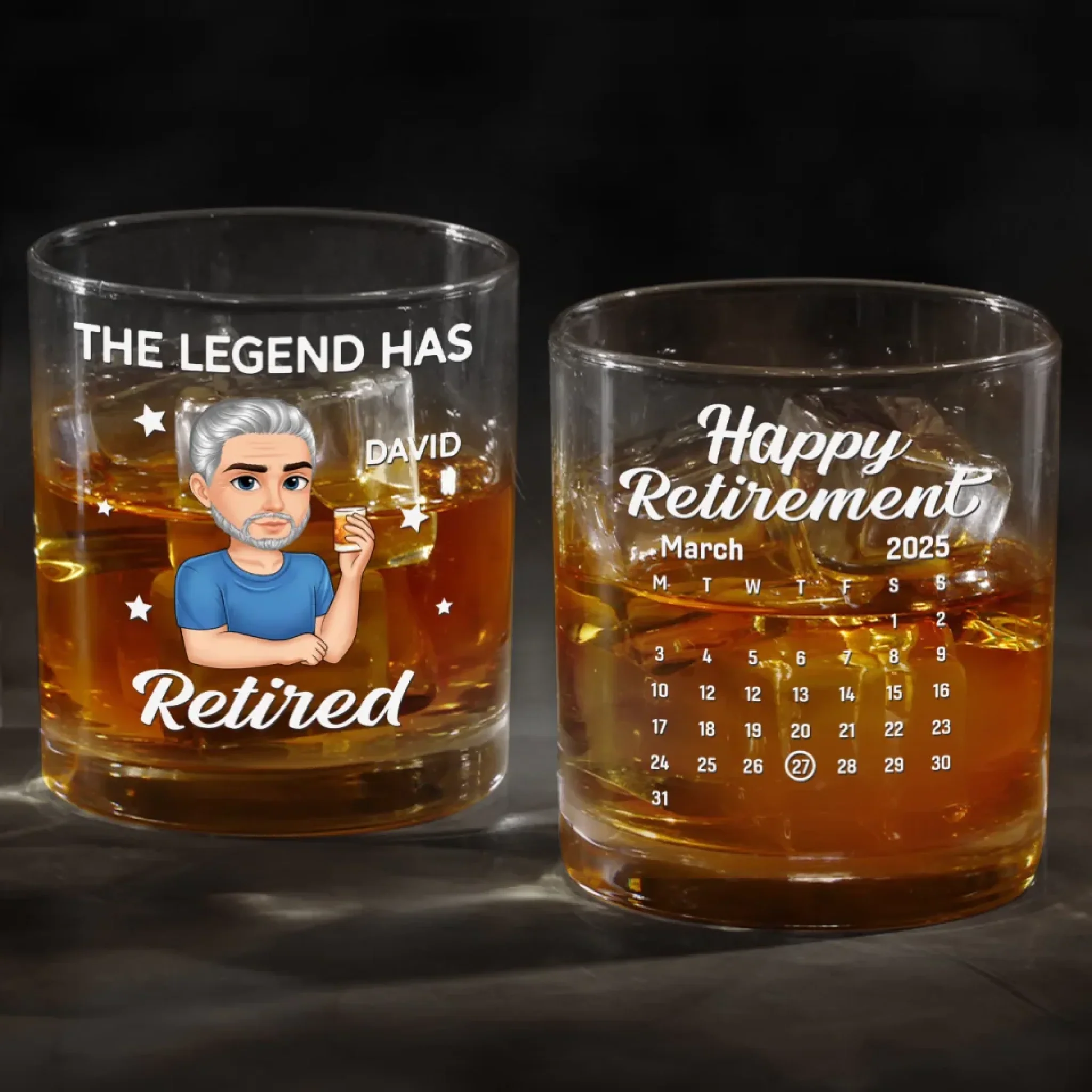 Every Hour Is Happy Hour - Personalized Custom Whiskey Glass - Appreciation, Retirement Gift For Yourself, Best Friends, Siblings, Family Members - Robaser