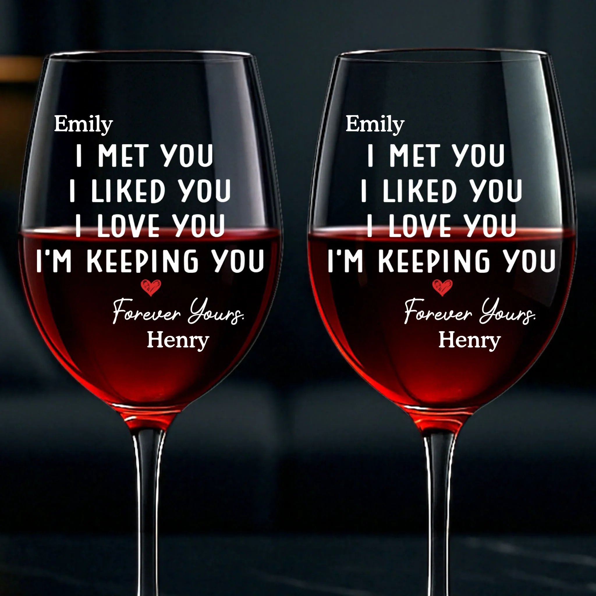 Custom Stemmed Wine Glass - Personalized Anniversary Wedding Gifts For Husband And Wife, Him And Her - Keeping You, No Refunds - Robaser