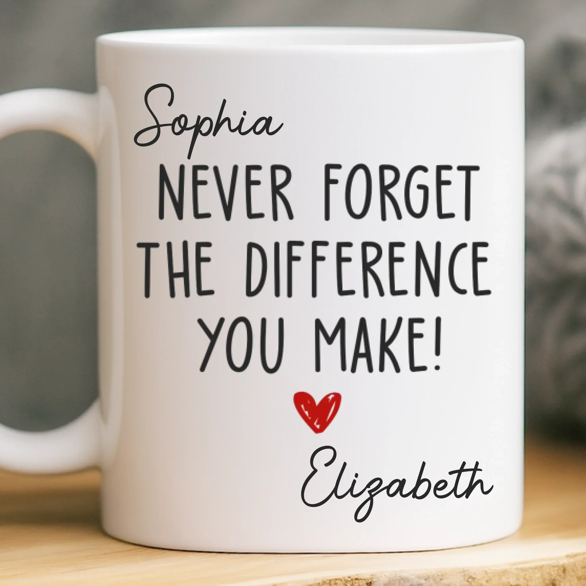 Custom Mug - Personalized Birthday Gifts For Coworker, Work Bestie - Never Forget The Difference You Make - Robaser