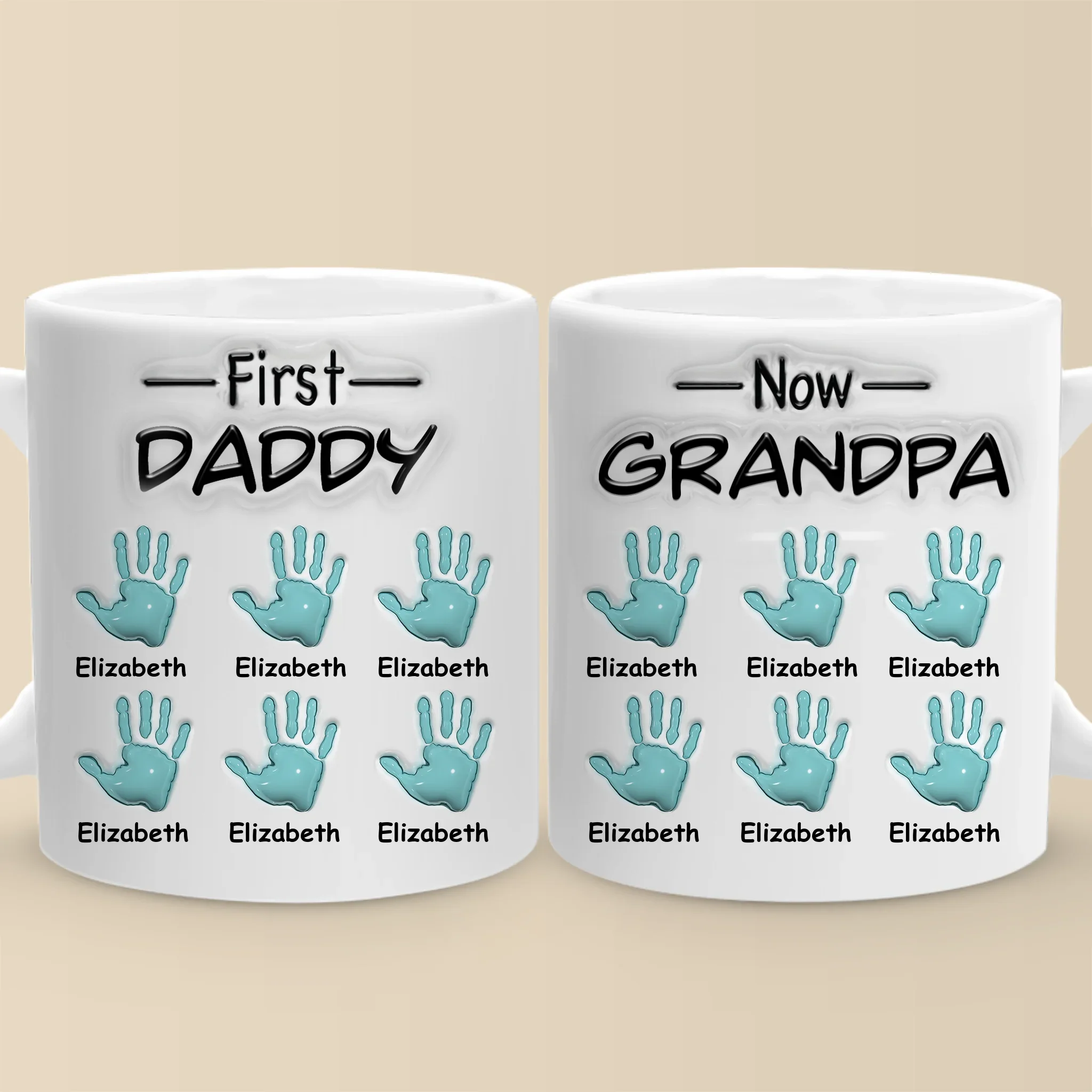 From Dad To Grandpa - Family Personalized Custom 3D Inflated Effect Printed Mug - Father's Day, Gift For Dad, Grandpa - Robaser