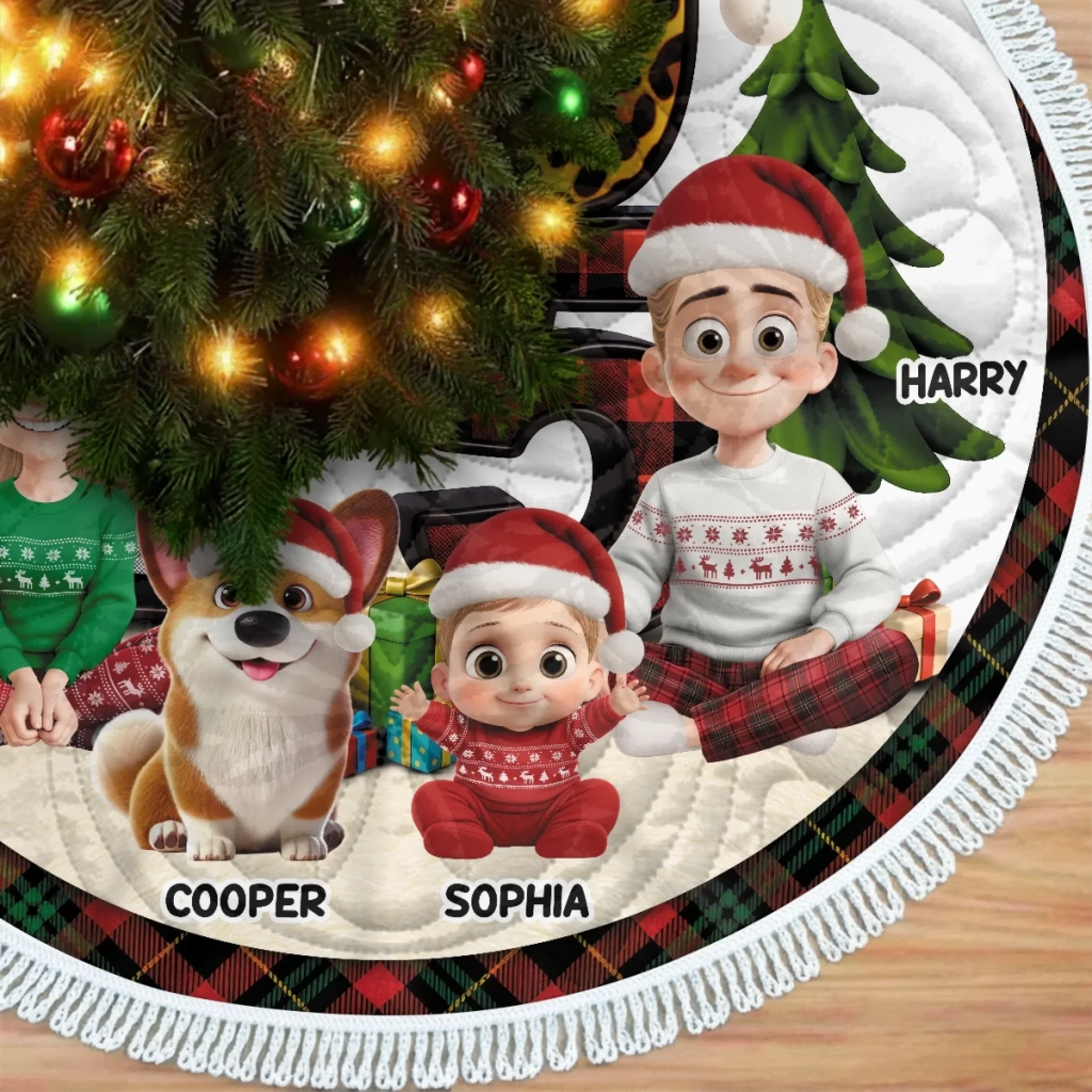 Custom Tree Skirt - Personalized Christmas Birthday Gifts For Mom, Dad, Brother, Sister, Kids - Together Is The Best Gift - Robaser