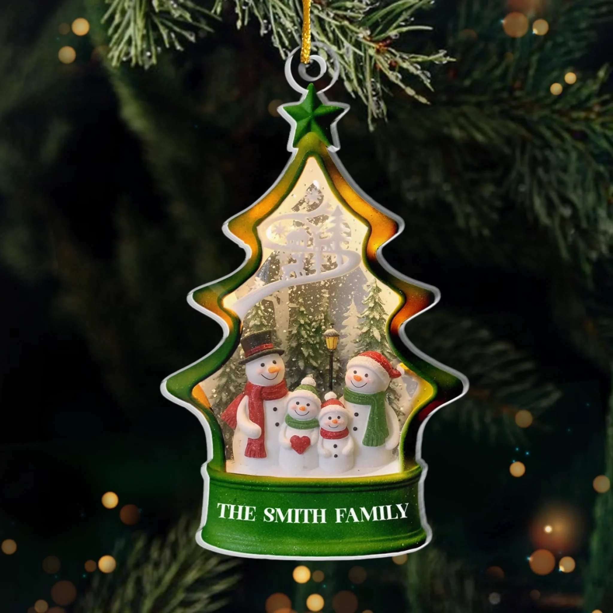 Custom Acrylic Ornament - Personalized Christmas Birthday Gifts For Mom, Dad, Kids - Frosty Fun And Warm Hearts - Robaser