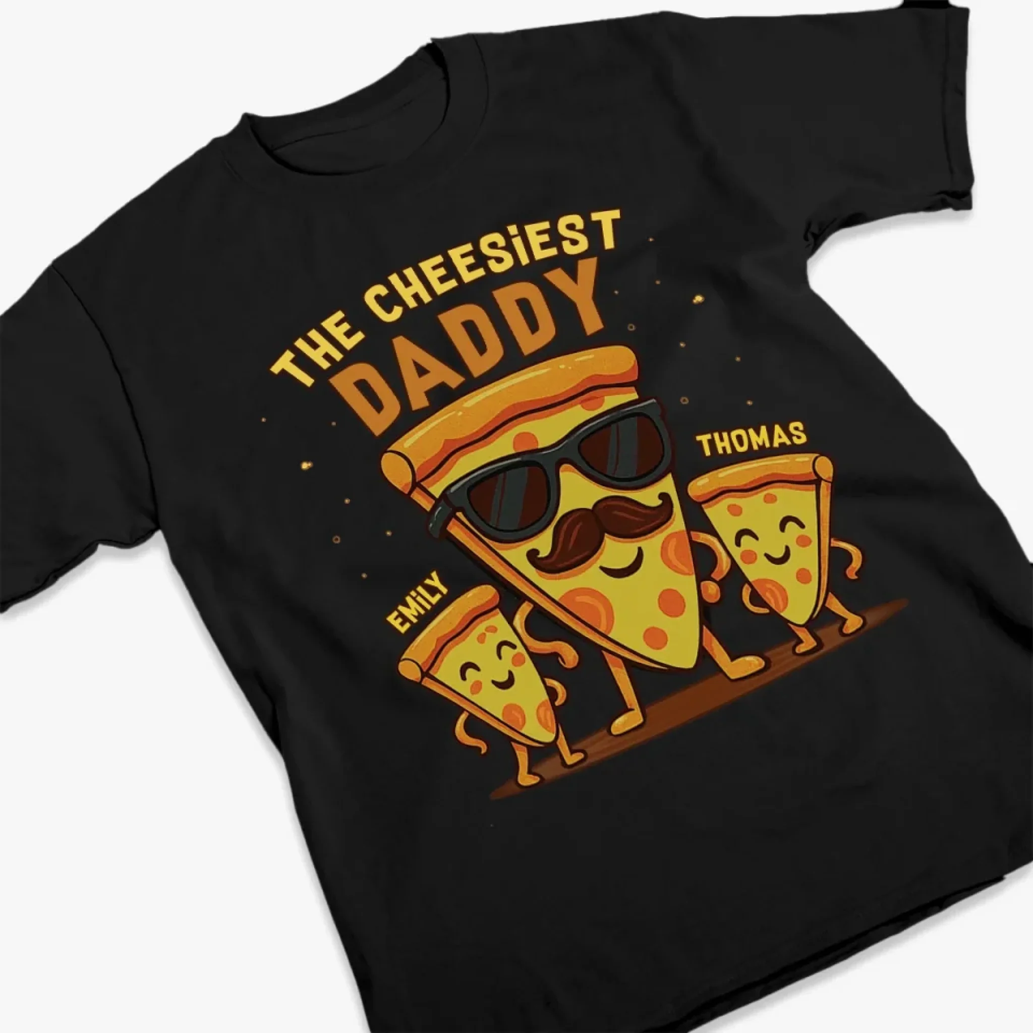 The Cheesiest Daddy - Family Personalized Custom Unisex T-shirt, Premium T-shirt, Hoodie - Father's Day, Gift For Dad, Grandpa - Robaser