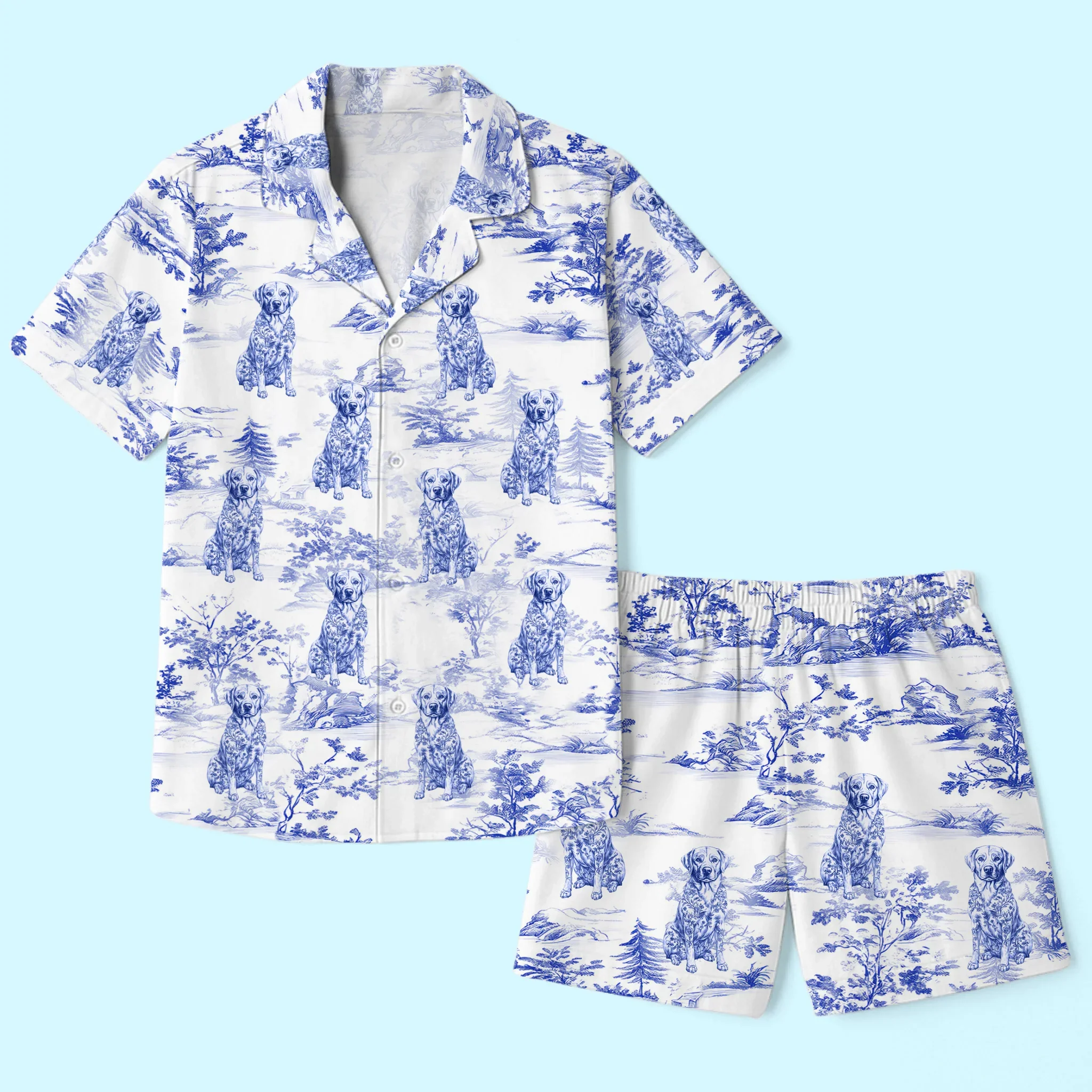 Custom Short Pajama Set - Personalized Birthday Gifts For Dog Lovers, Dog Dad And Mom - Living The Dog Lover Dream - Robaser