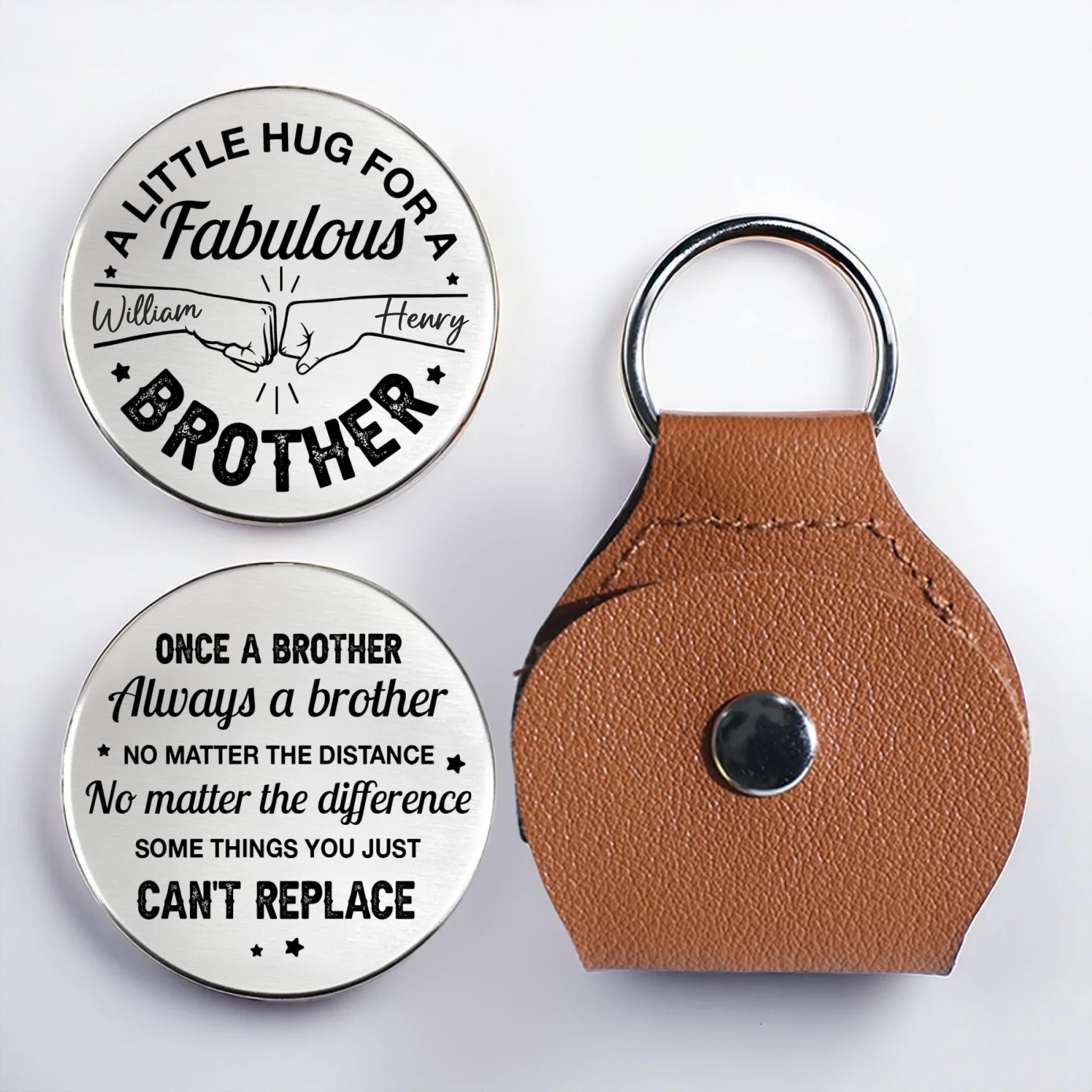 Custom Pocket Hug - Personalized Christmas Birthday Gifts For Brother, Sister - Same Roots Endless Memories - Robaser