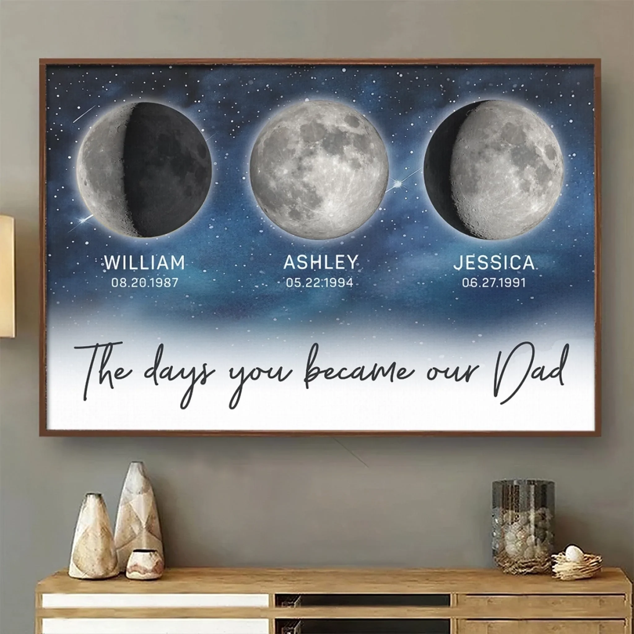 The Days You Became Our Dad - Family Personalized Custom Horizontal Poster - Father's Day, Gift For Dad, Grandpa - Robaser