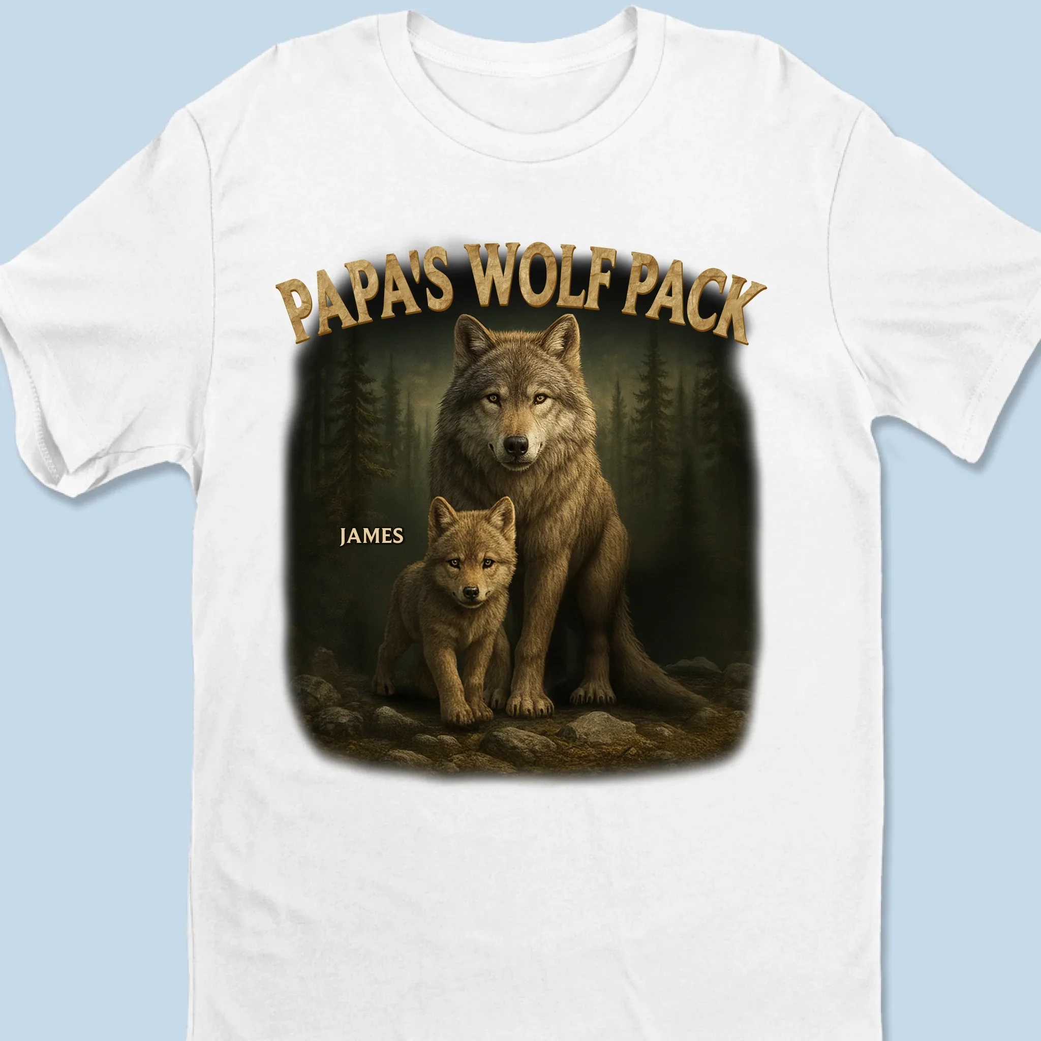 Wolf Pack Always Together - Family Personalized Custom Unisex T-shirt, Premium T-shirt, Hoodie -  Father's Day, Gift For Dad, Grandpa - Robaser